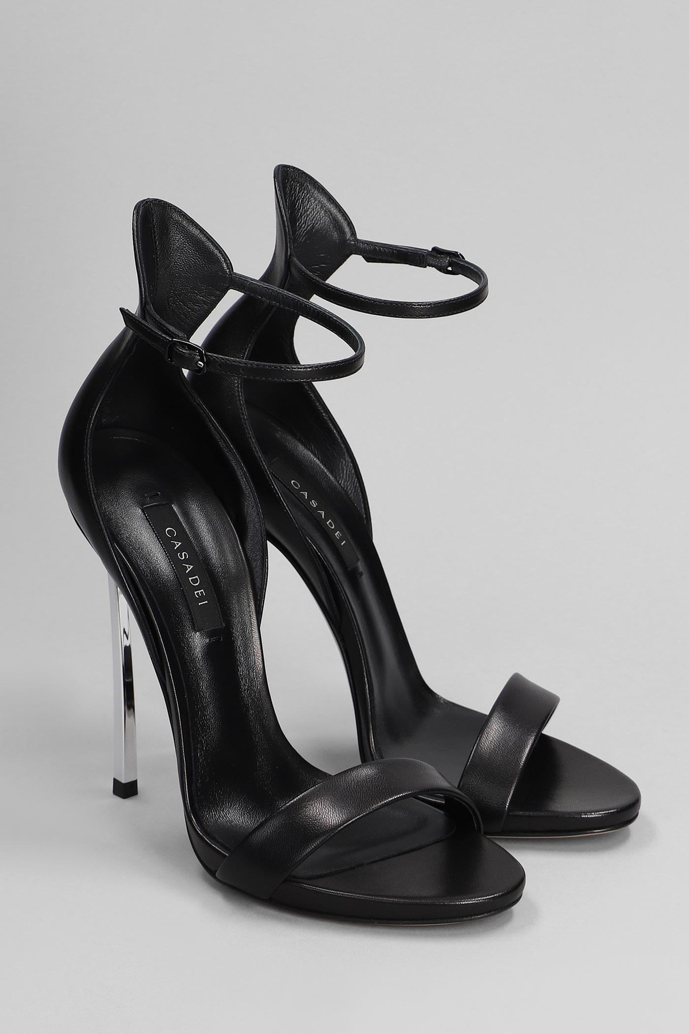 Casadei Blade Sandals in Black | Lyst