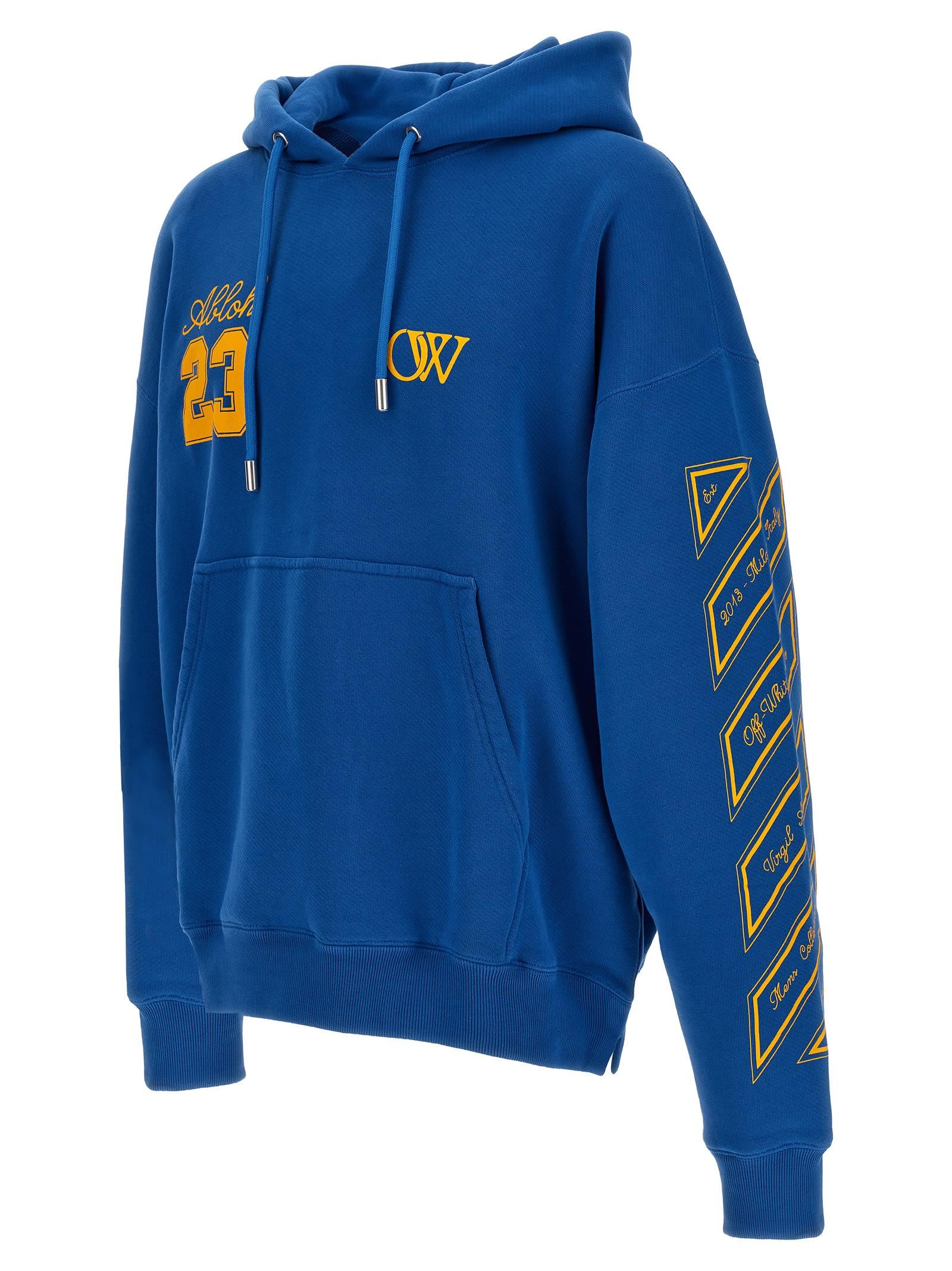 Blue and yellow off white hoodie 2025