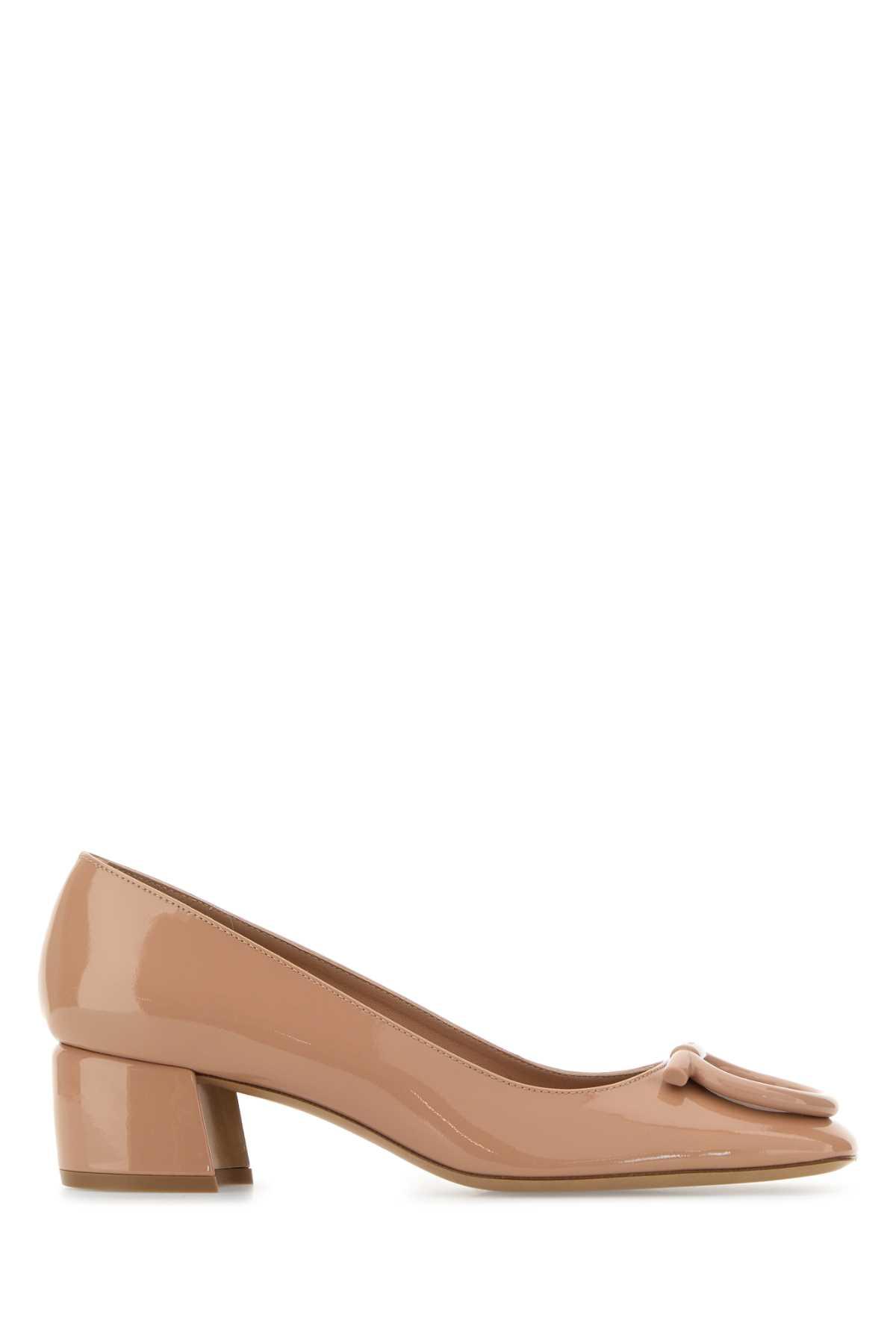 Ferragamo Skin Leather Mara 40 Pumps in Brown | Lyst