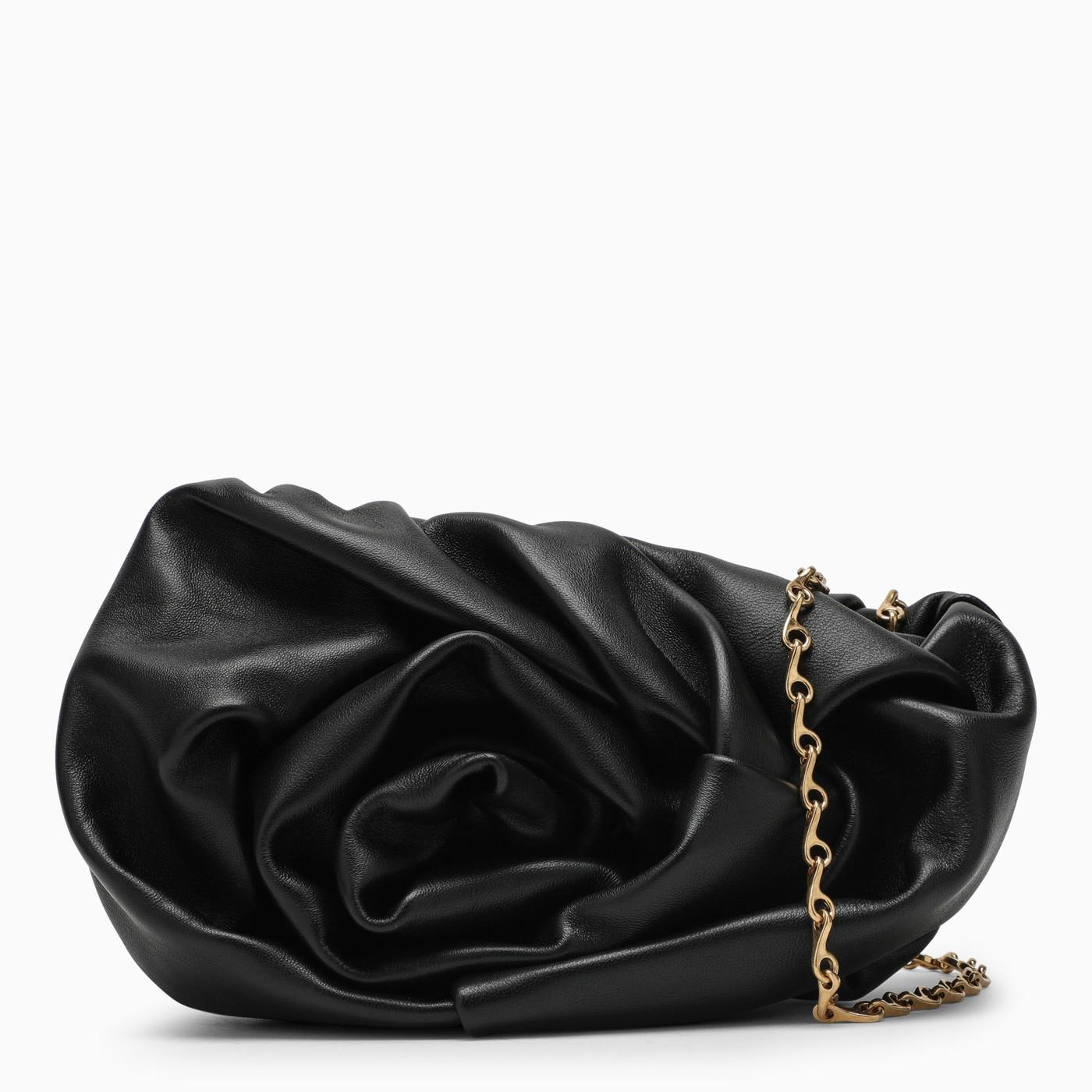 Black leather clutch bag with chain online