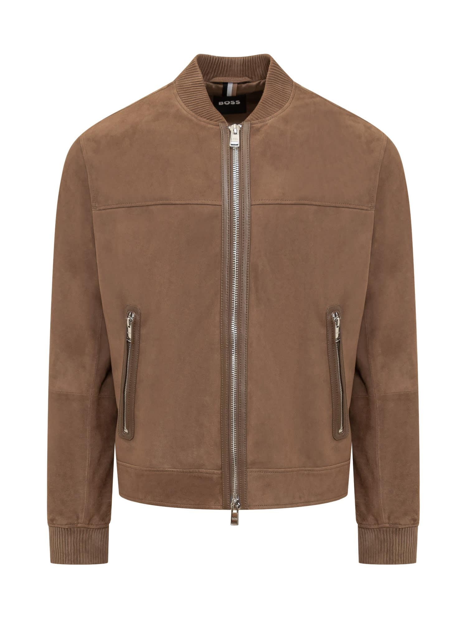 BOSS by HUGO BOSS Lambskin Leather Jacket in Brown for Men Lyst UK