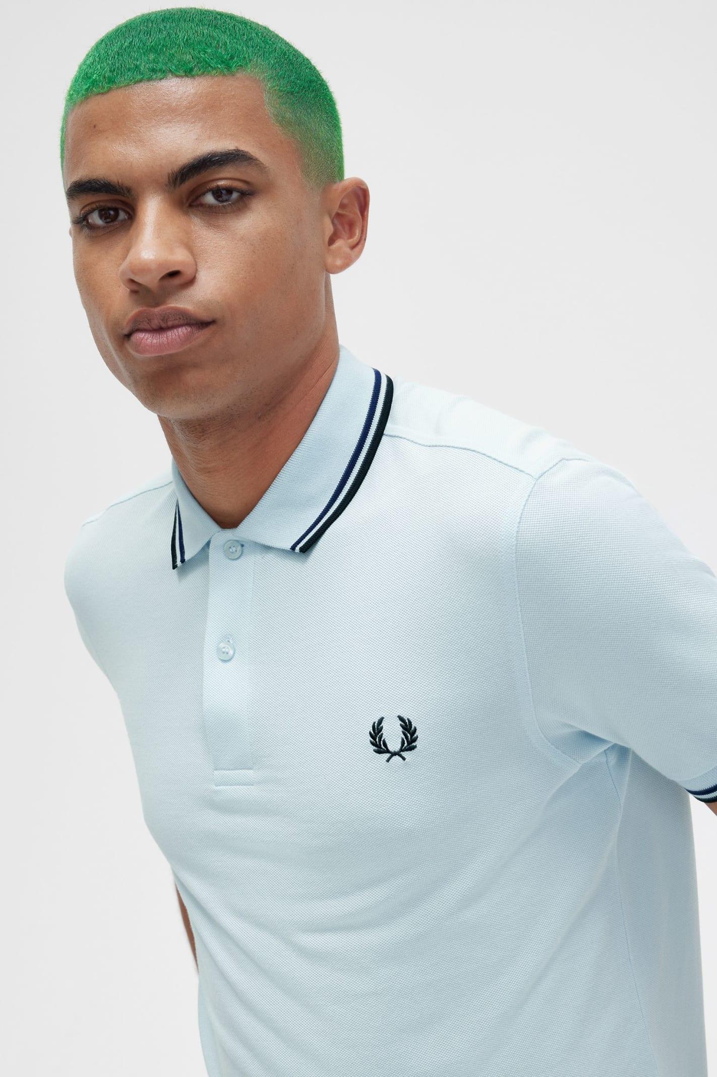 Fred Perry Fp Twin Tipped Shirt in Blue for Men | Lyst