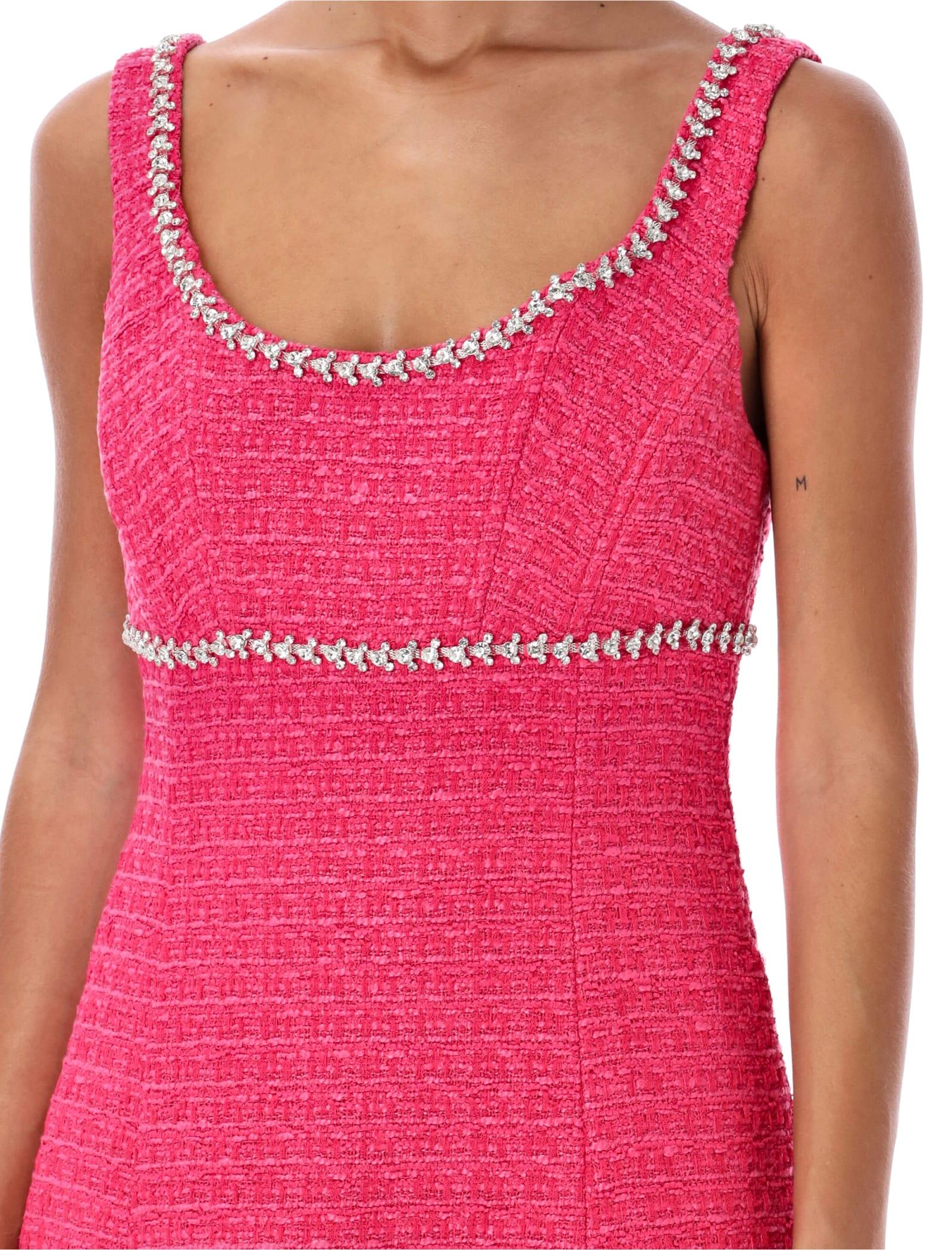 Pink tweed dress zara online