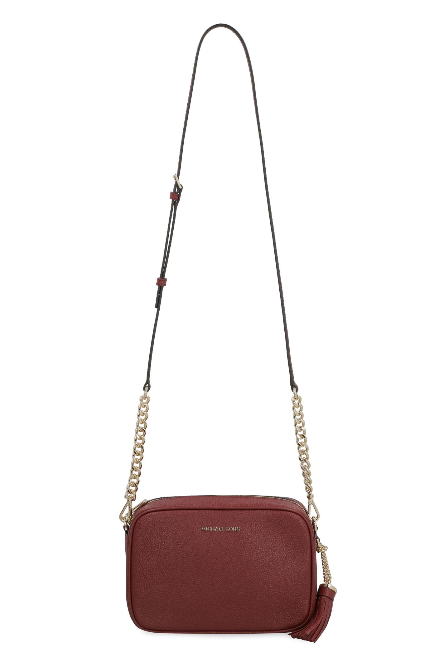 Michael Kors Ginny Leather Crossbody Bag in Red | Lyst