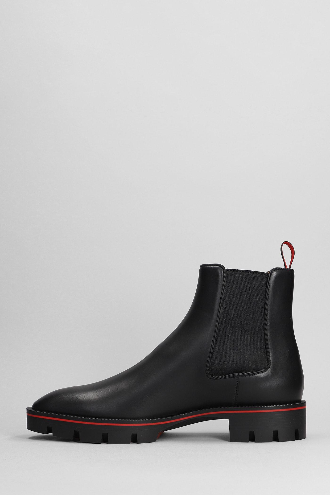 CHRISTIAN LOUBOUTIN: Alpinosol suede ankle boots - Black