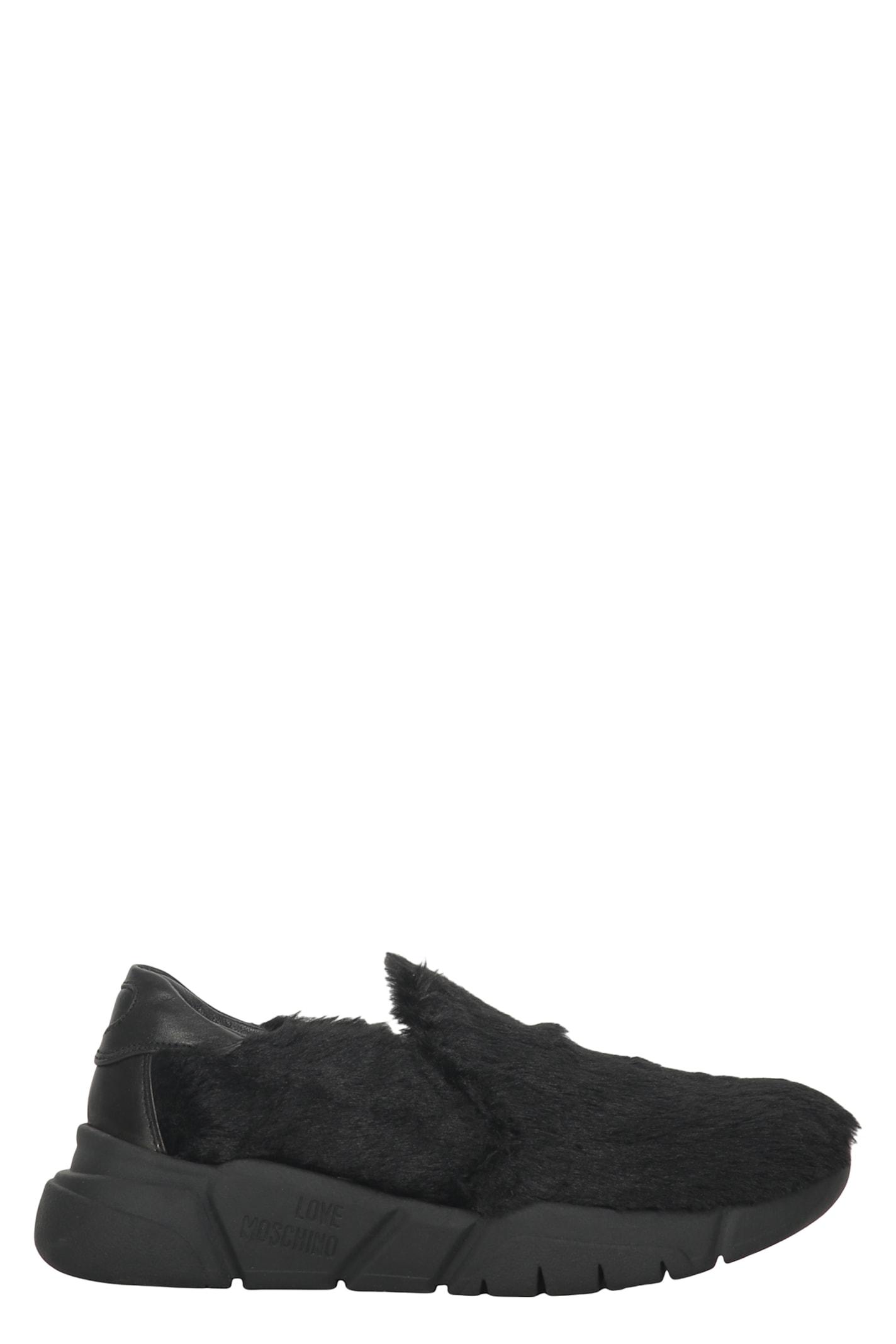 スニーカー MOSCHINO Canvas sneakers Black  MA15053G1MMW0 Moschino Canvas Sneakers - Black - Women | MA15053G1MMW000A