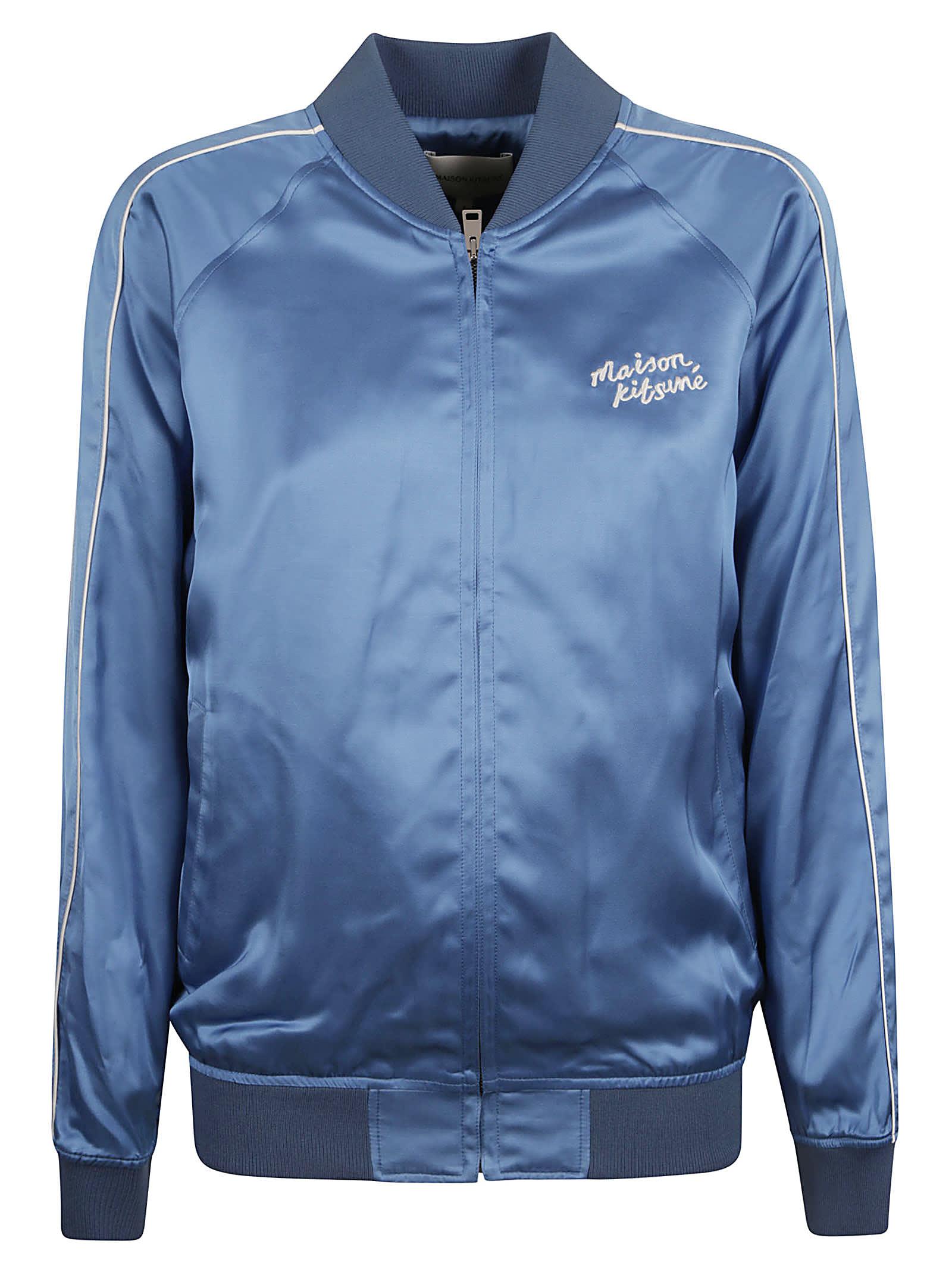 Maison Kitsune Teddy Jacket in Blue Lyst UK