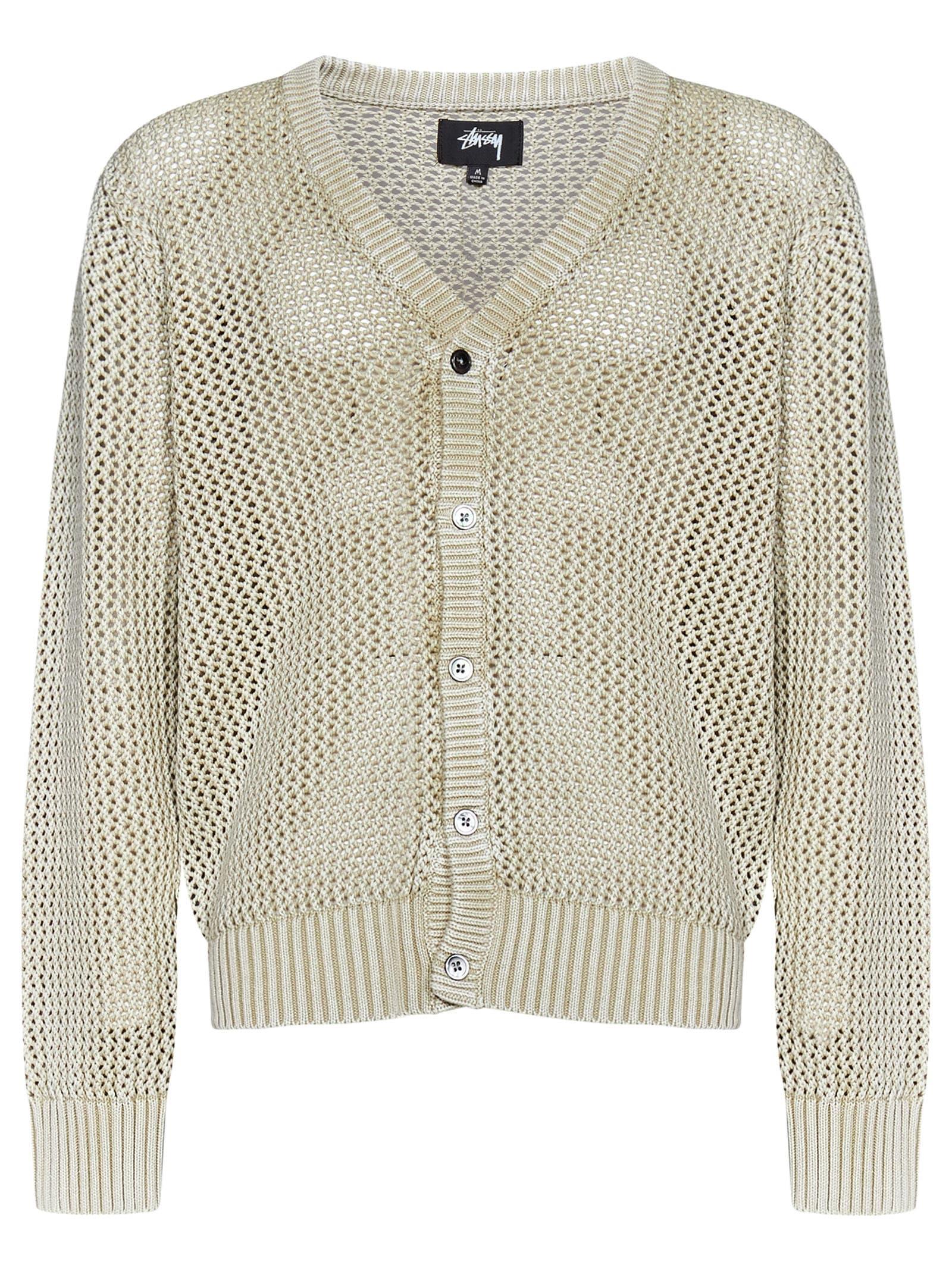 Stussy Loose Gauge Cardigan in Natural for Men | Lyst