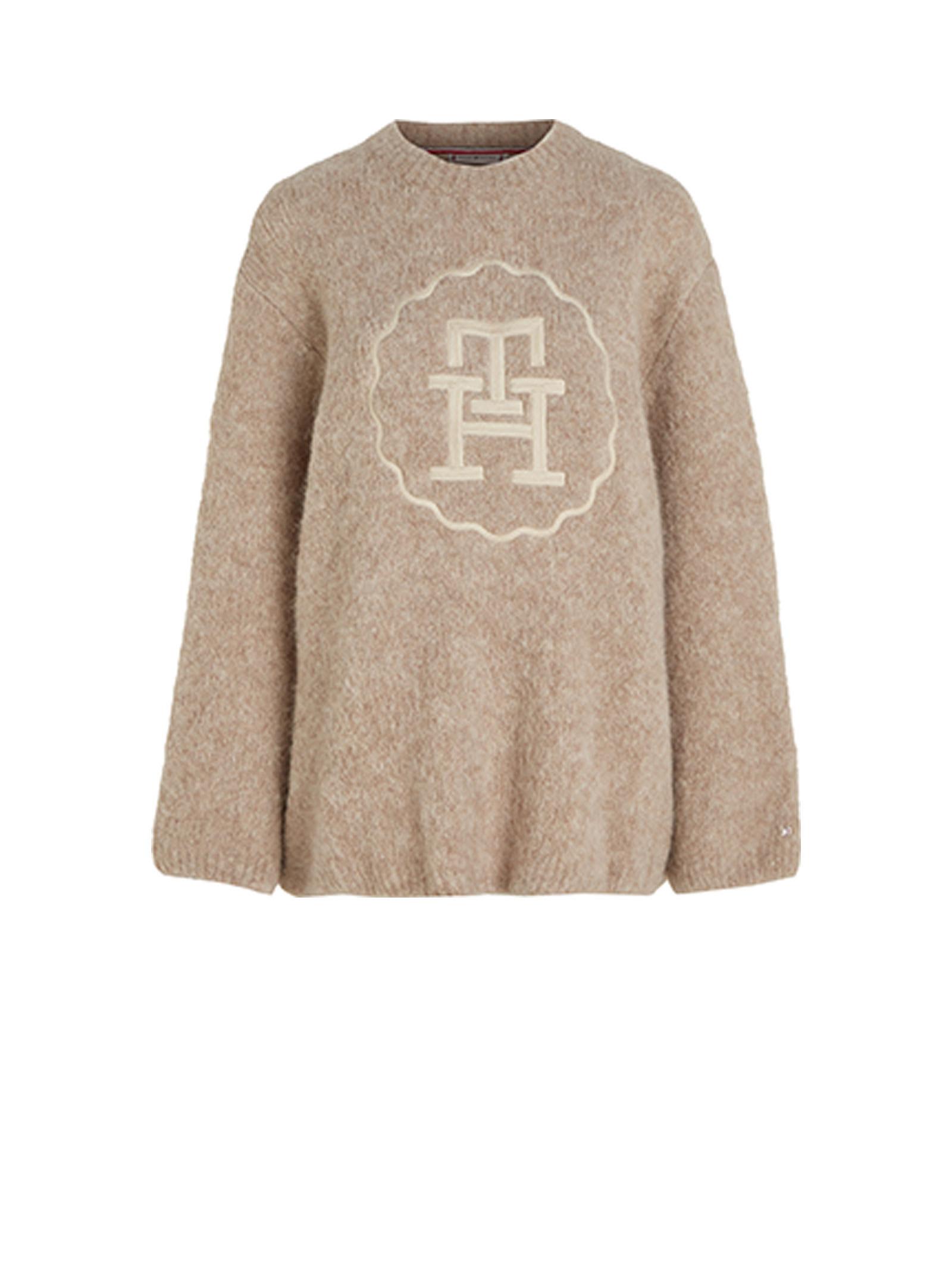 Tommy Hilfiger Oversized Sweater In Alpaca Blend in Natural | Lyst