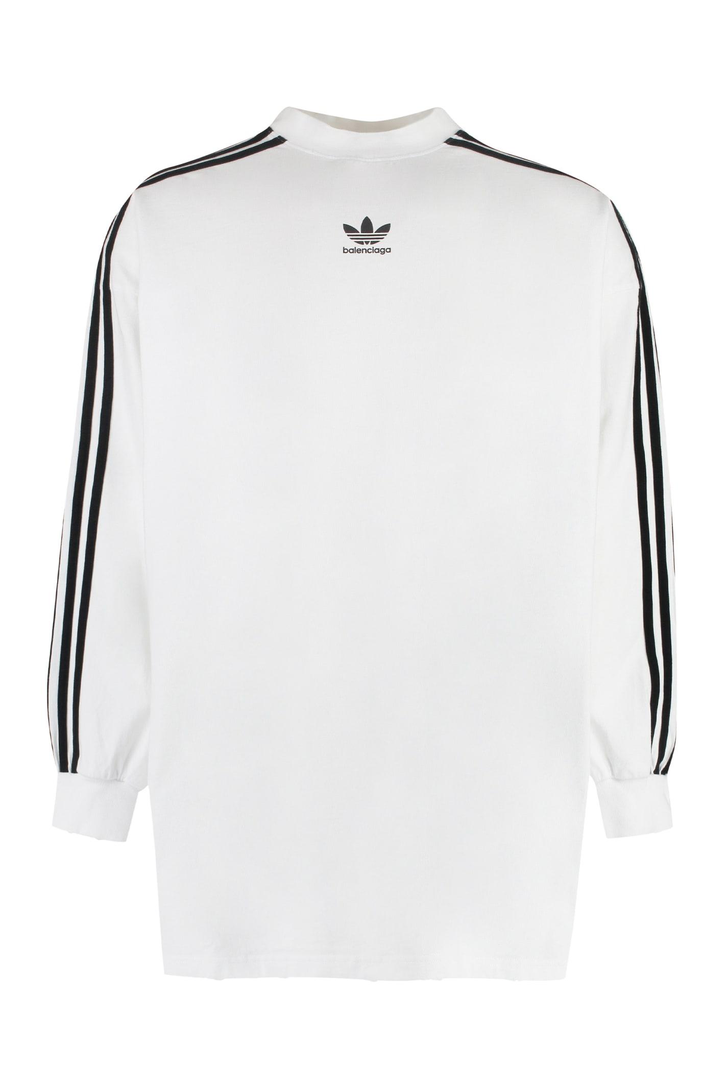 Balenciaga X Adidas - Long Sleeve Cotton T-shirt in White for Men | Lyst