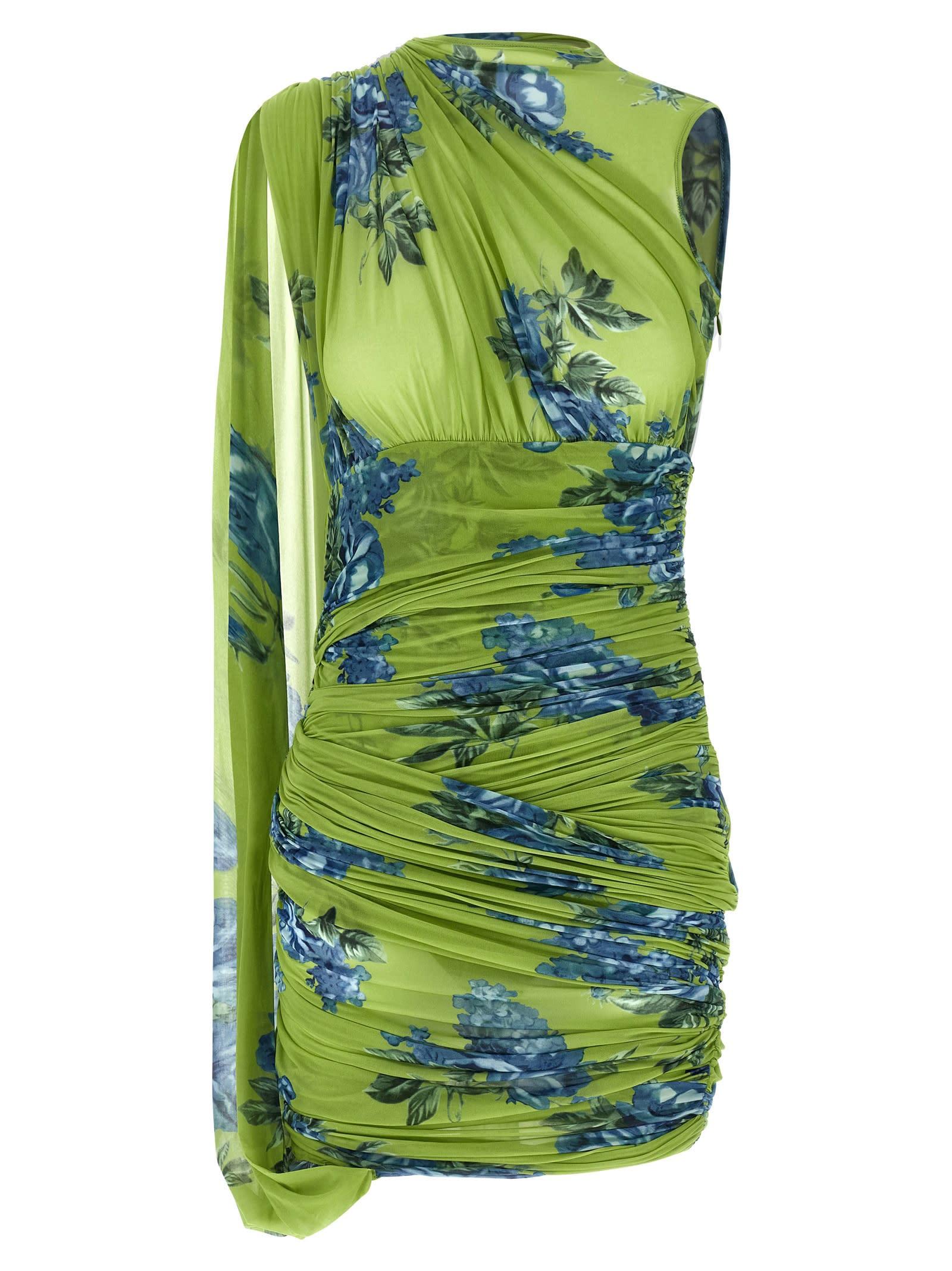 オールインワン・サロペット Magda Butrym Floral Print Mini Dress With Cut-Out Details MAGDA BUTRYM Cutout ruched floral-print jersey halterneck