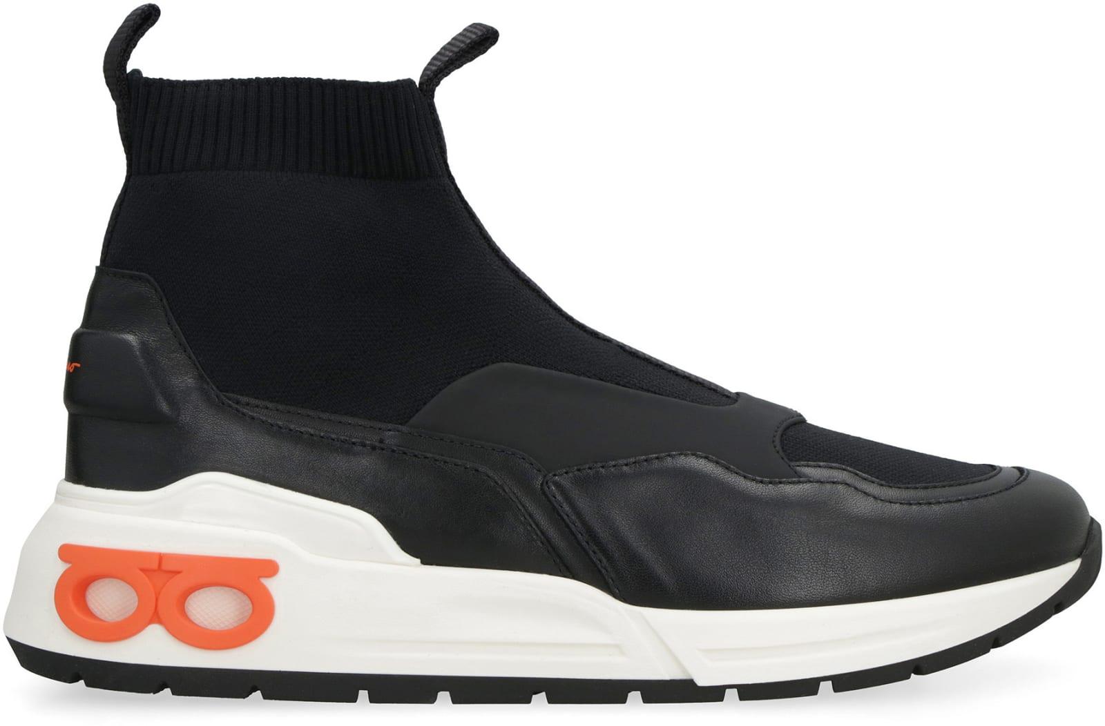 【送料&関税込】Ferragamo Knitted Sock-style Sneakers Salvatore Ferragamo Men's Raquel Hi Top Knit Sneaker | Oak