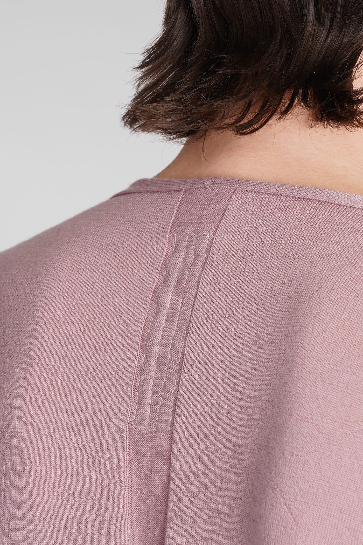 Rick Owens Soft V Neck Knitwear In Rose-pink Wool | Lyst