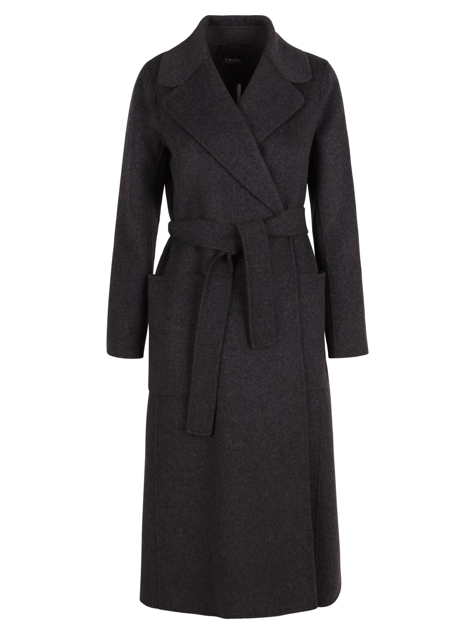 Max Mara S Max Mara Paolore Virgin Wool Long Coat in Black Lyst