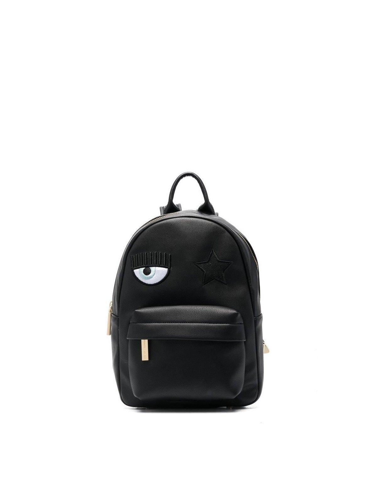 Chiara Ferragni Eye-star Embroidered Zipped Backpack in Black | Lyst