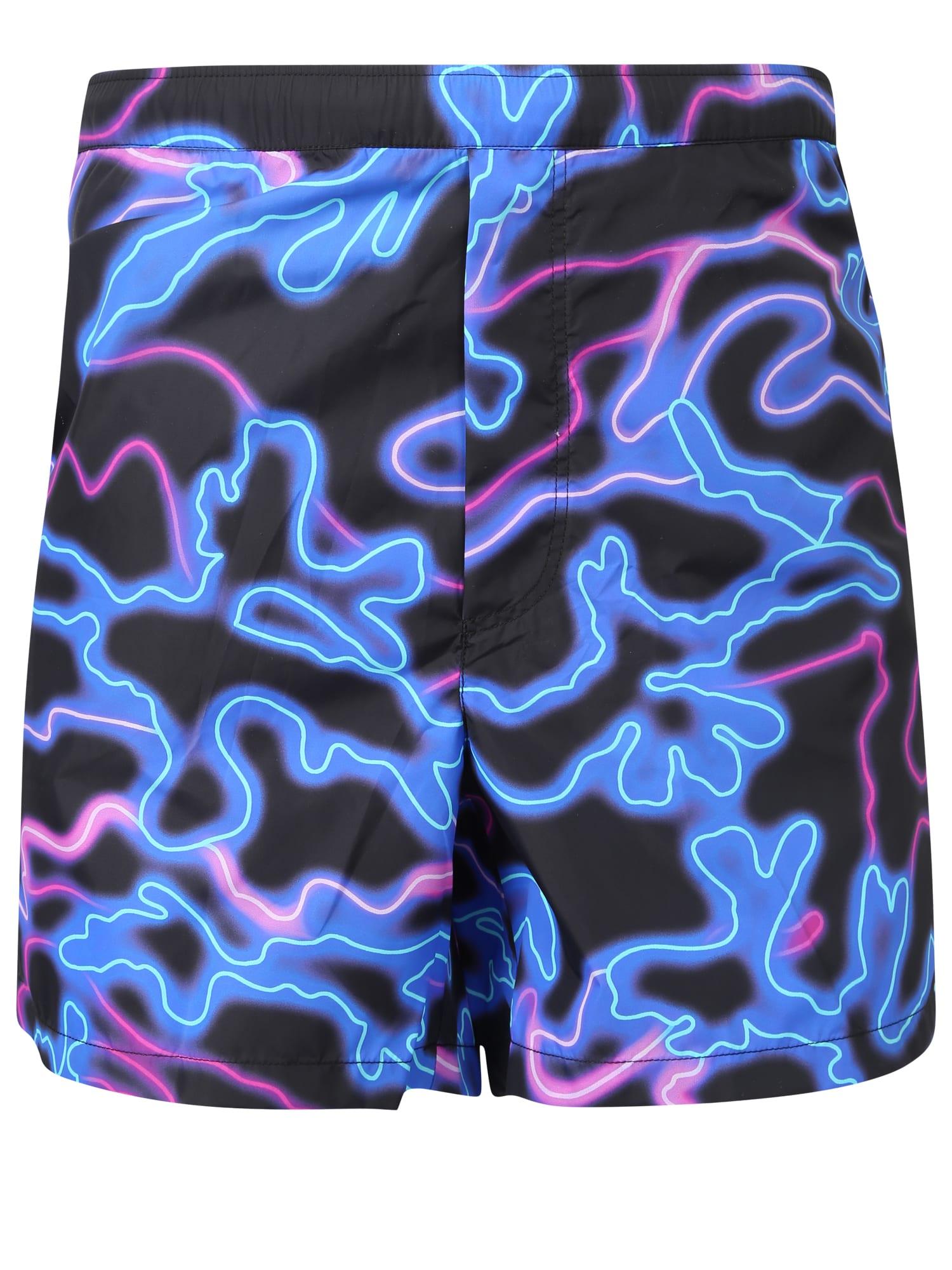 Valentino Neon-print Swimming Shorts in 