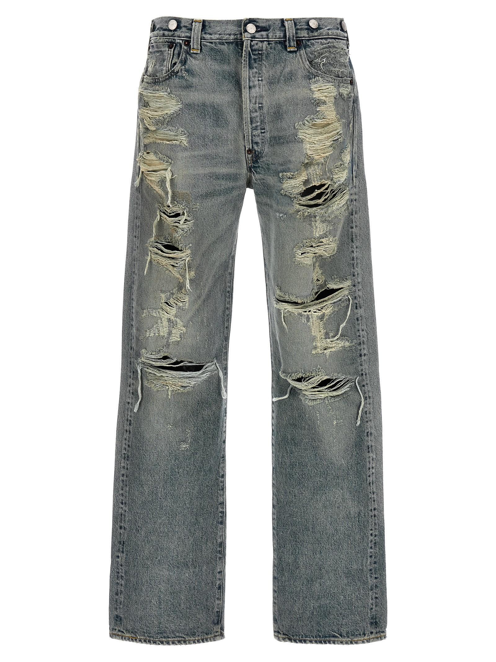 KENZO Levi'S 501 1933 Distressed Jeans Stone Dirty in Blue KENZO Levi'S 501 1933 Distressed Jeans Stone Dirty in Blue