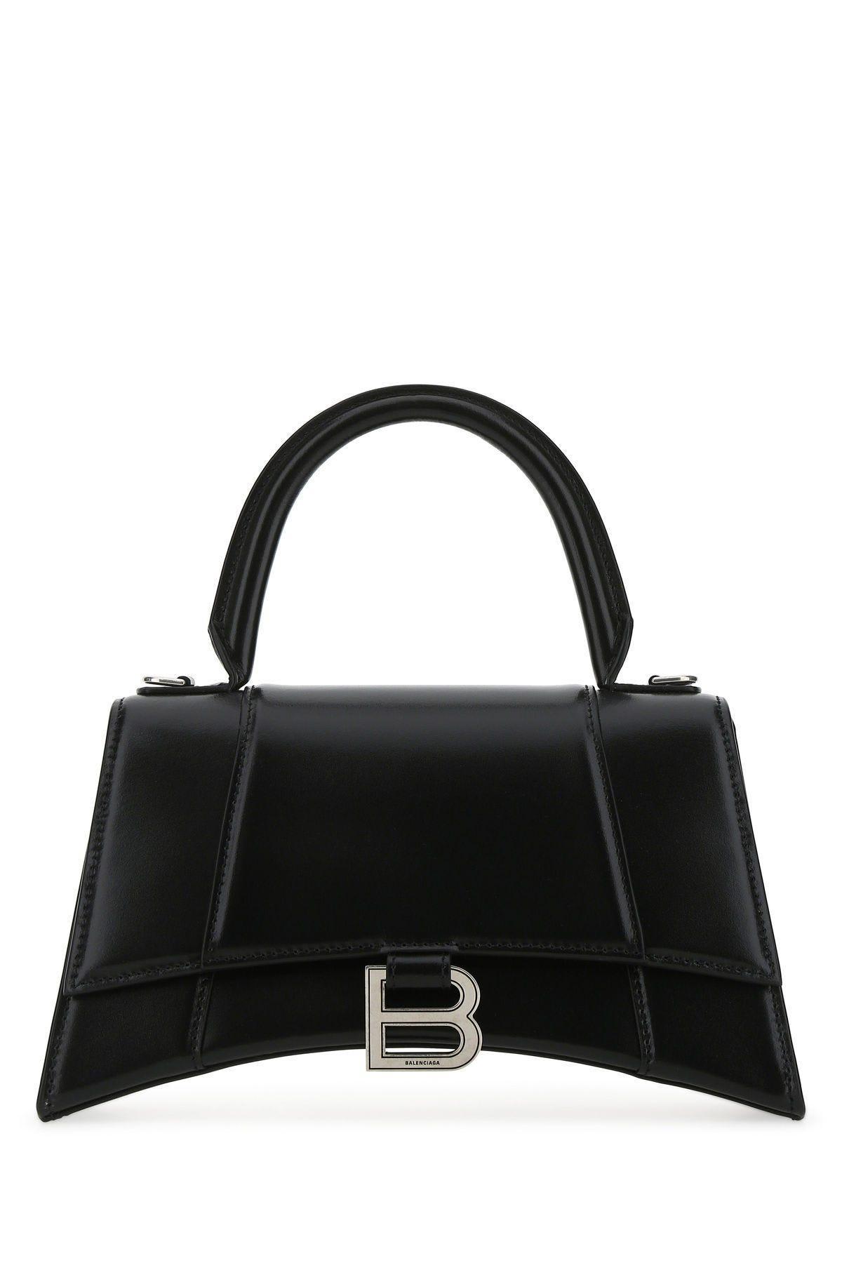 Balenciaga Black Leather Small Hourglass Handbag | Lyst