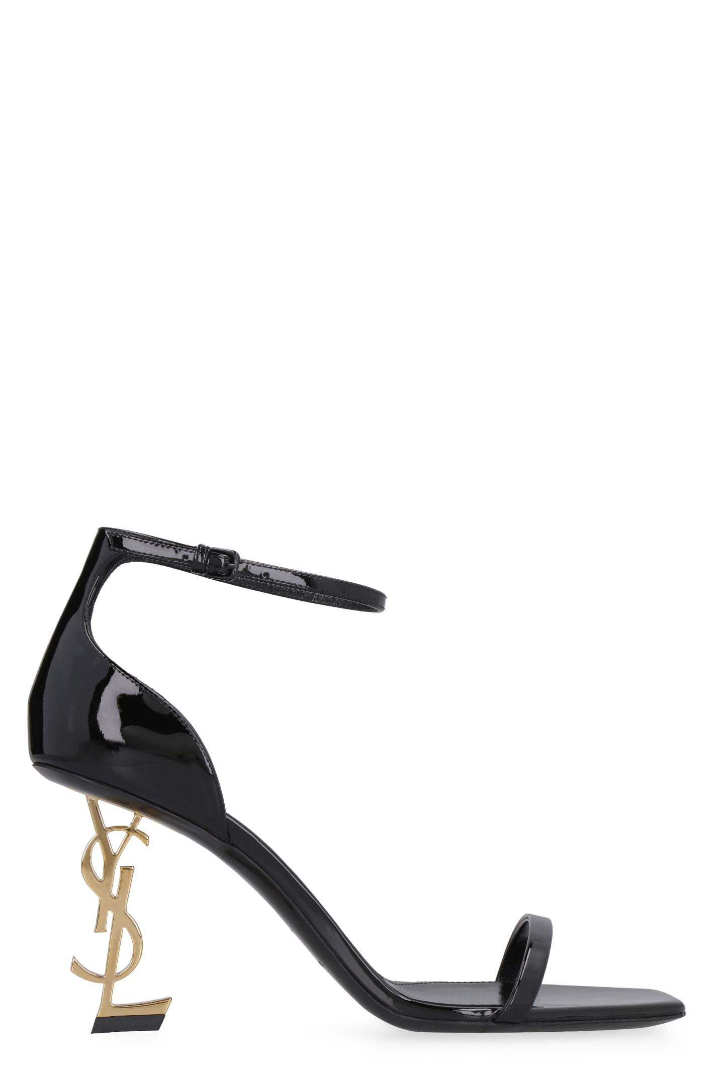 opyum sandals in patent leather with black heel