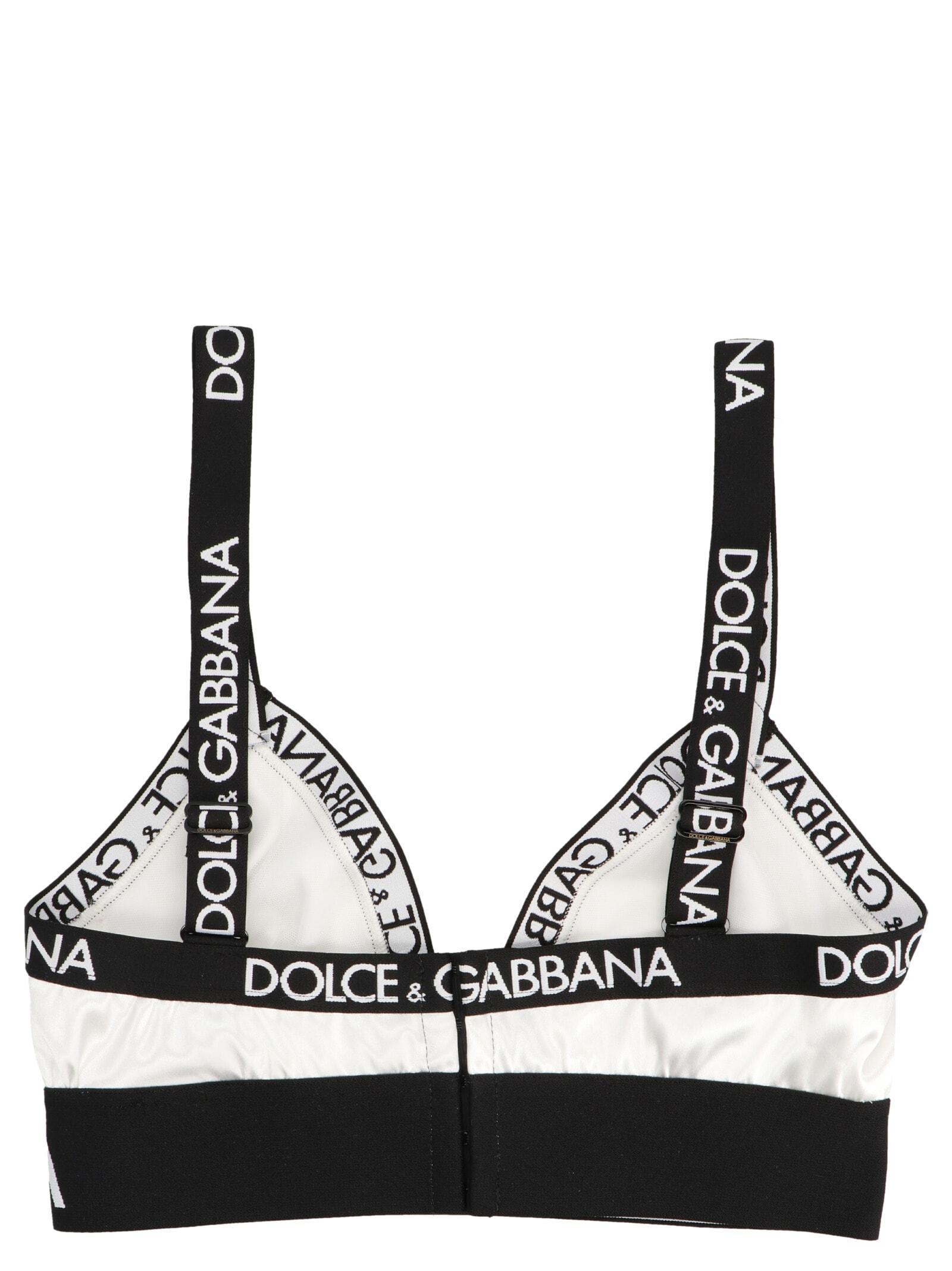 Dolce & Gabbana Logo Elastic Bra in Black