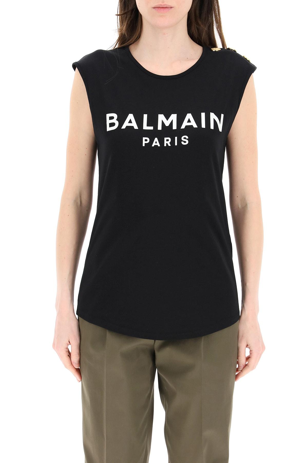 Balmain Cotton T-shirt With Flocked 