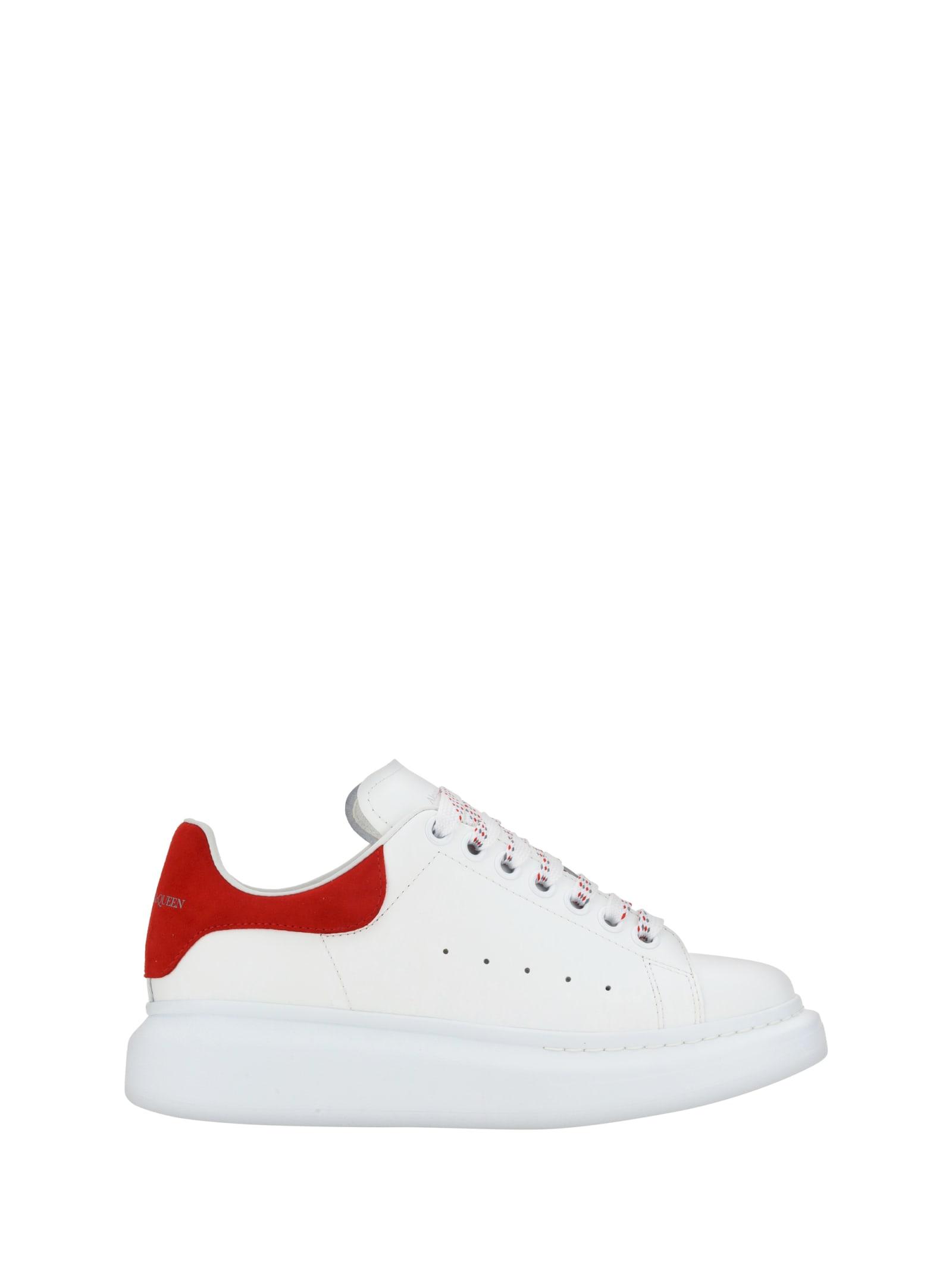 Alexander McQueen White Oversize Sneakers With Suede Spoiler