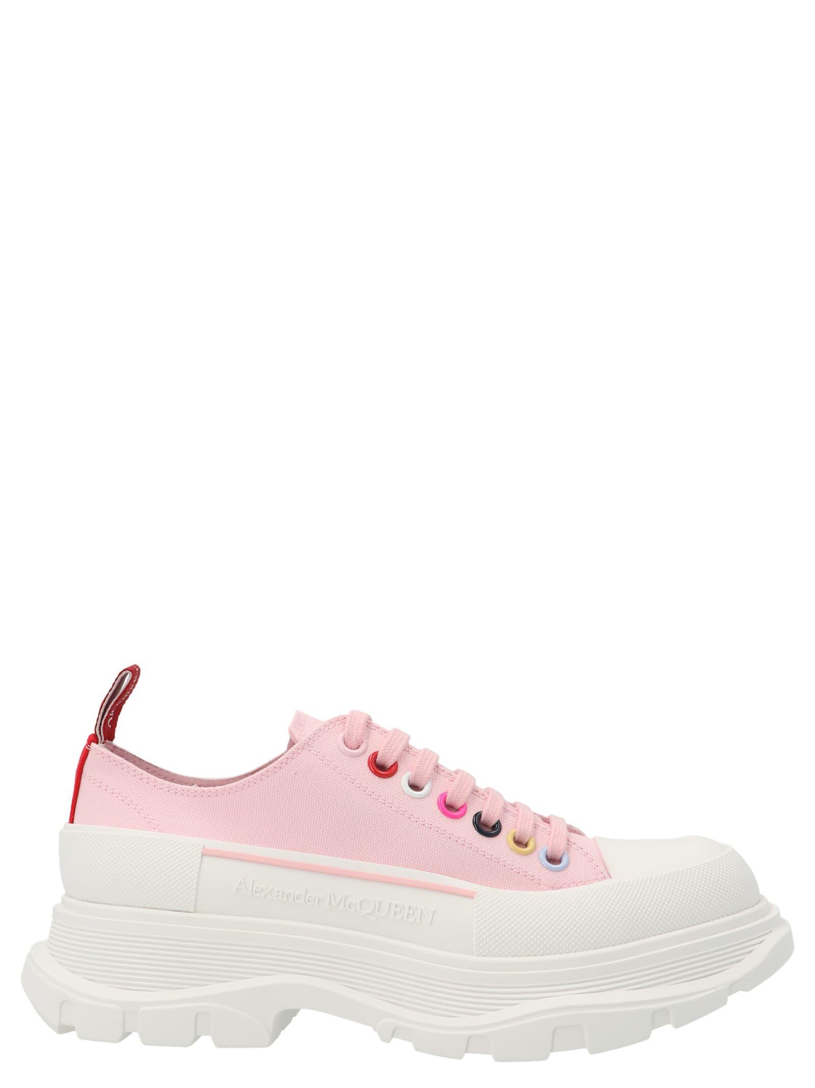 Alexander McQueen Leather Tread Slick Sneakers in Pink - Save 53 ...
