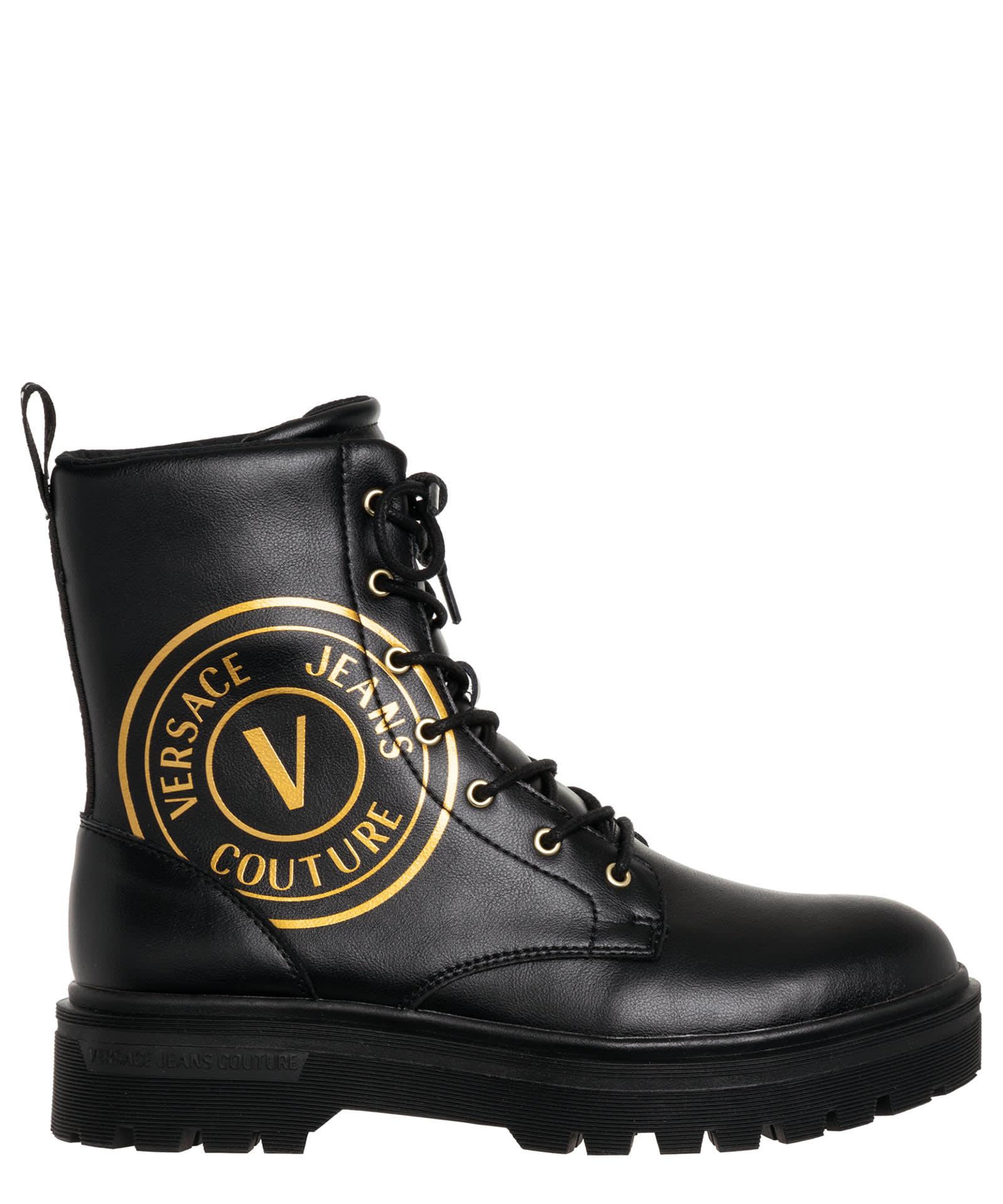 Versace Jeans Couture Syrius V - Emblem Ankle Boots in Black for Men | Lyst