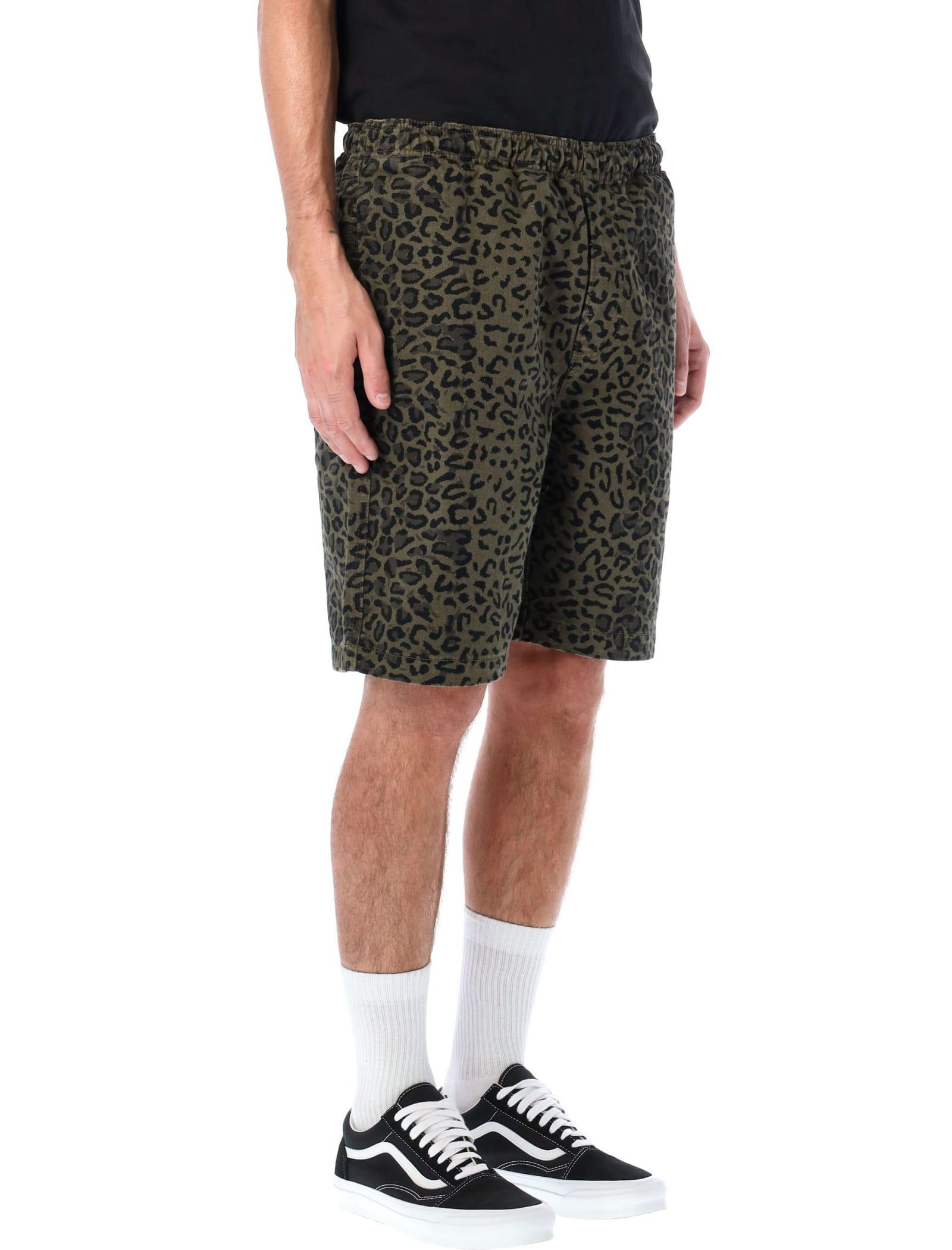 Stussy Leopard Beach Shorts in Green for Men | Lyst