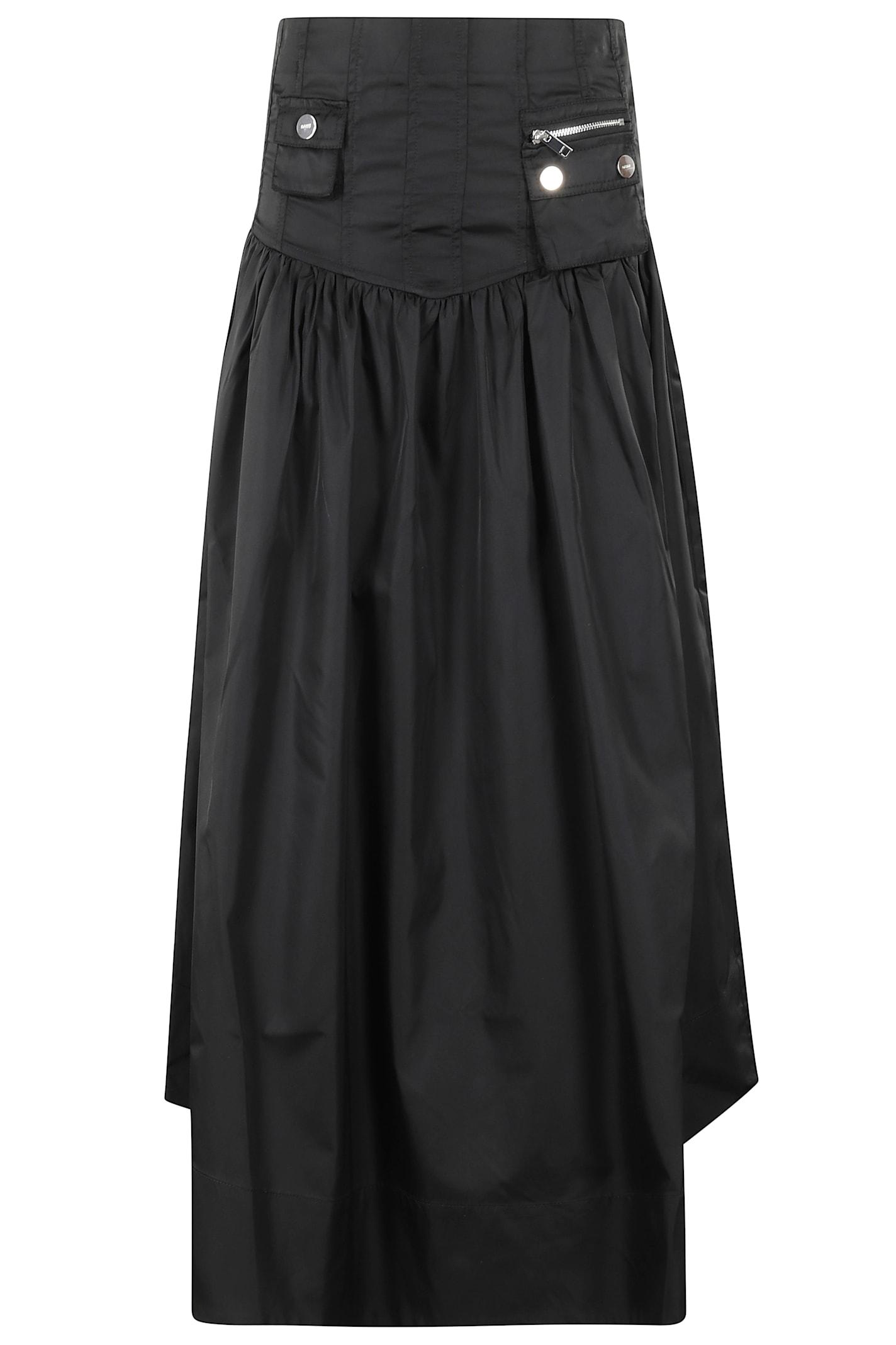 Ganni Duchesse Long Pocket Skirt in Black | Lyst UK