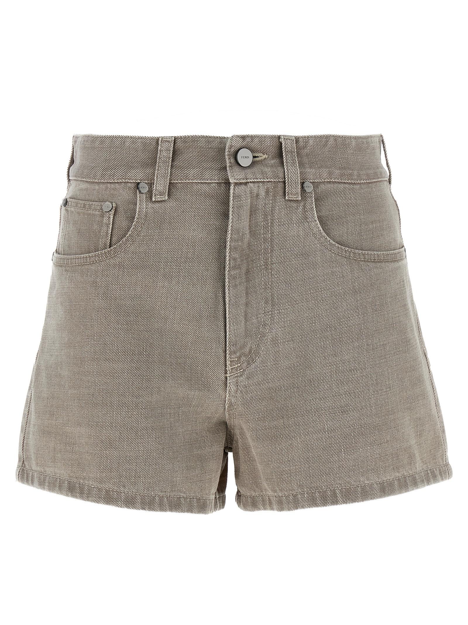 【関税＆送料込み】Fendi 'Fendi Stamp 1925' Shorts Fendi Stamp 1925' Shorts in Gray | Lyst