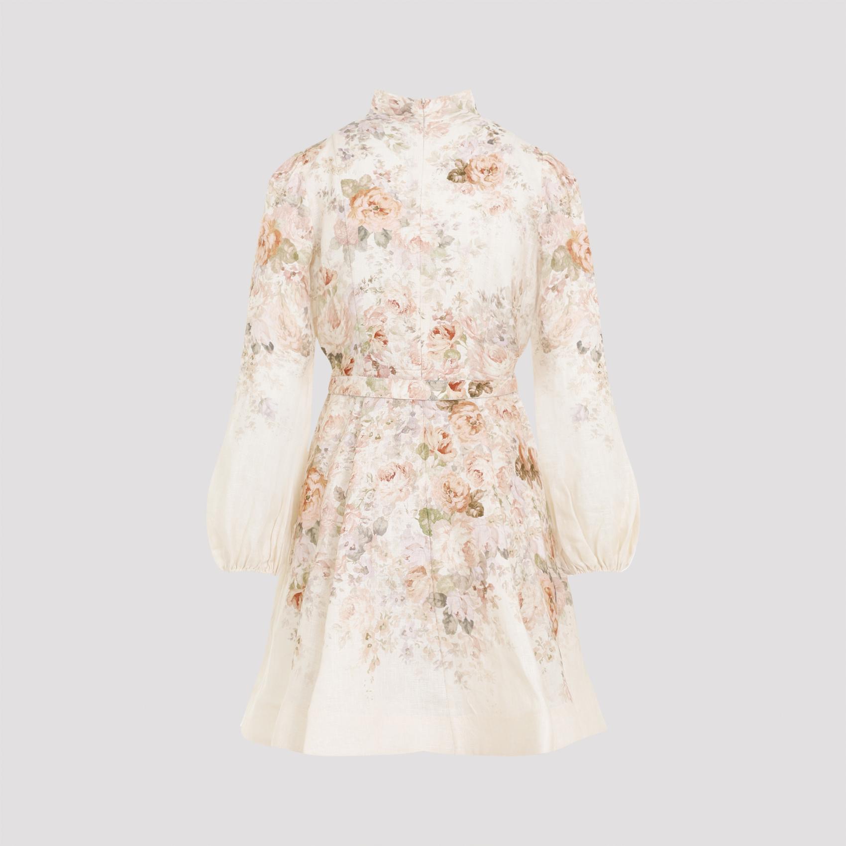 Zimmermann Illustration Buttoned Mini Dress in Natural | Lyst Zimmermann Illustration Buttoned Mini Dress in Natural | Lyst