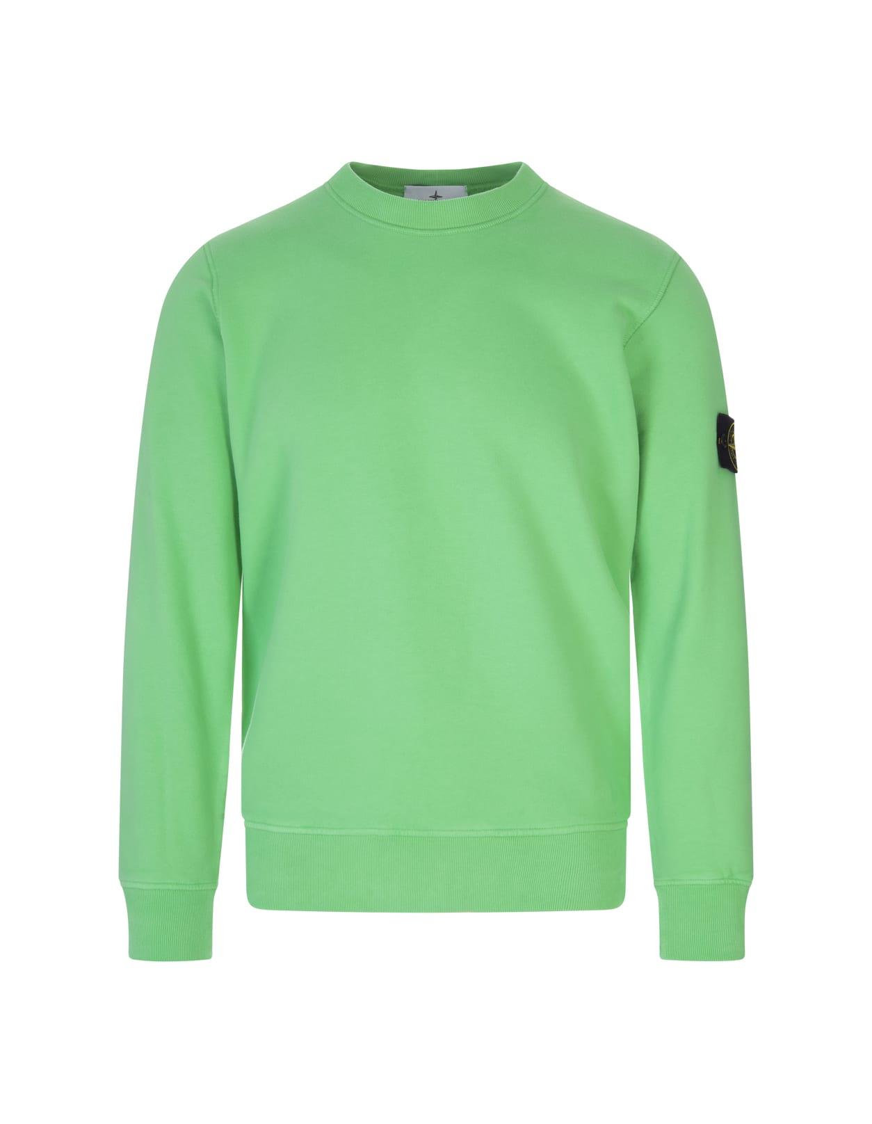 Stone Island Crew-neck Sweatshirt In Light Green Cotton for Men | Lyst