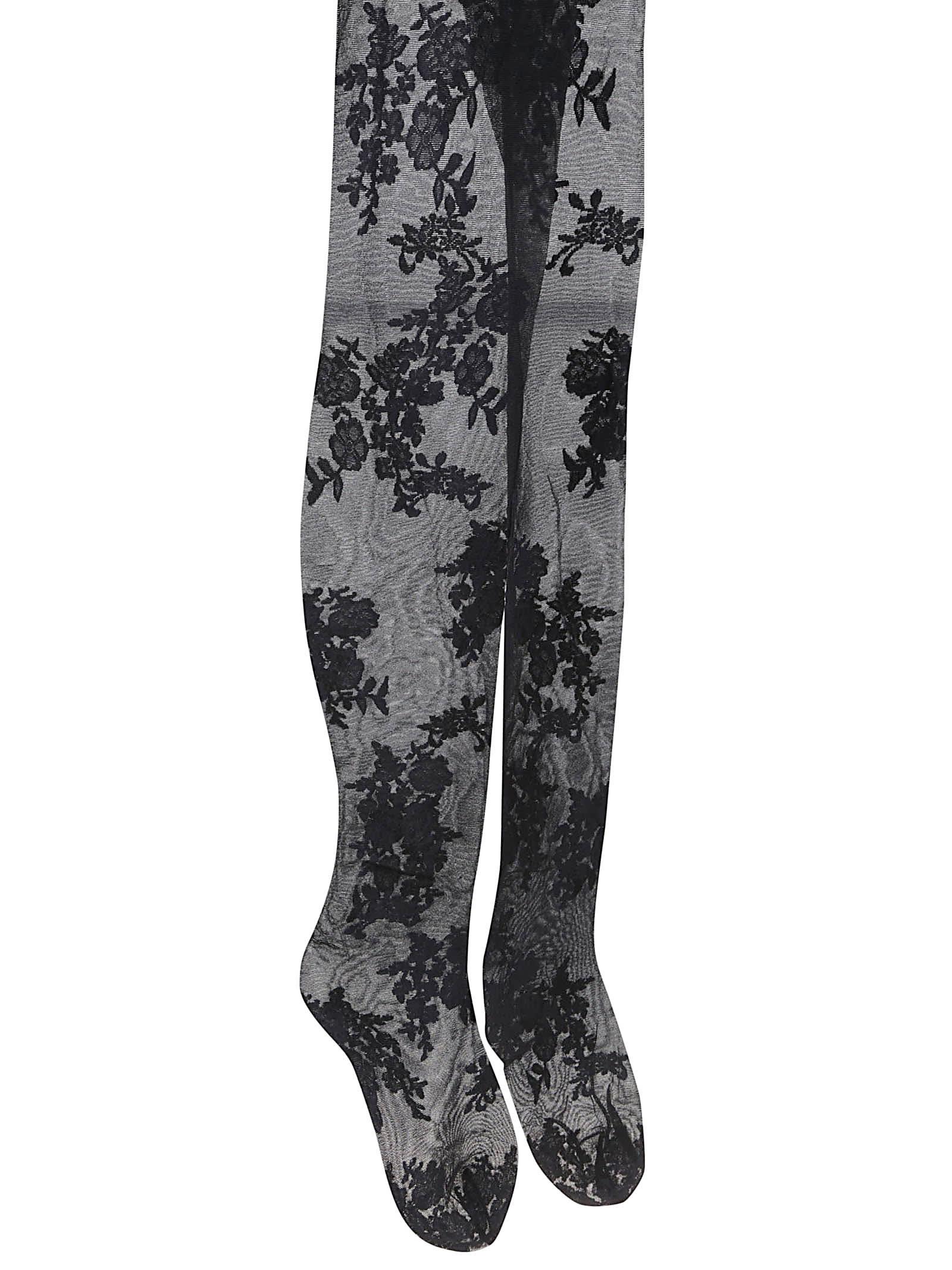 タイツ・ソックス VALENTINO GARAVANI LYCRA TIGHTS WITH FLORAL PATTERN Valentino Garavani Tights and pantyhose for Women | Online