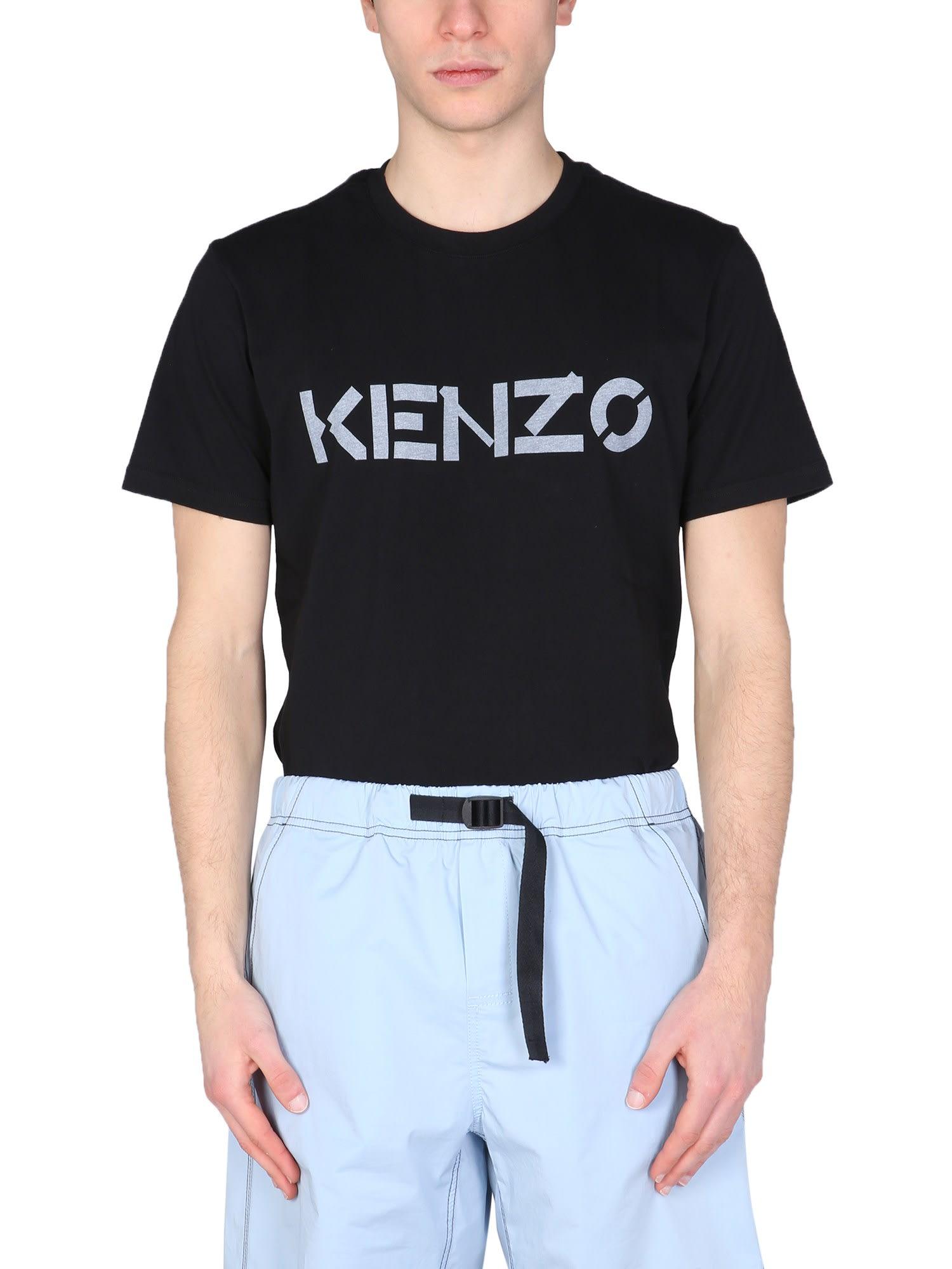 KENZO Cotton T-shirt With Logo Print in Nero (Black) for Men | Lyst