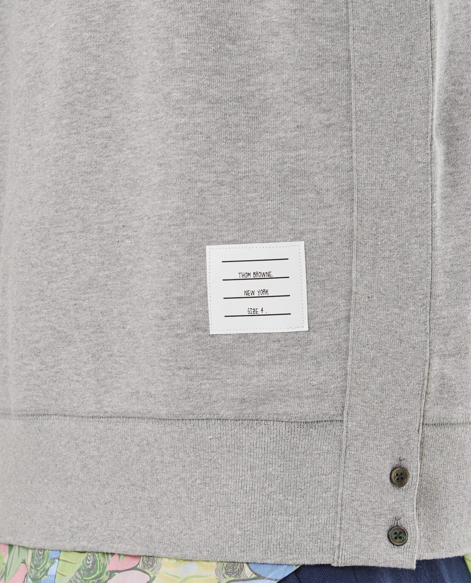 Thom Browne Classic Sweatshirt In Classic Loopback W/ Engineered 4