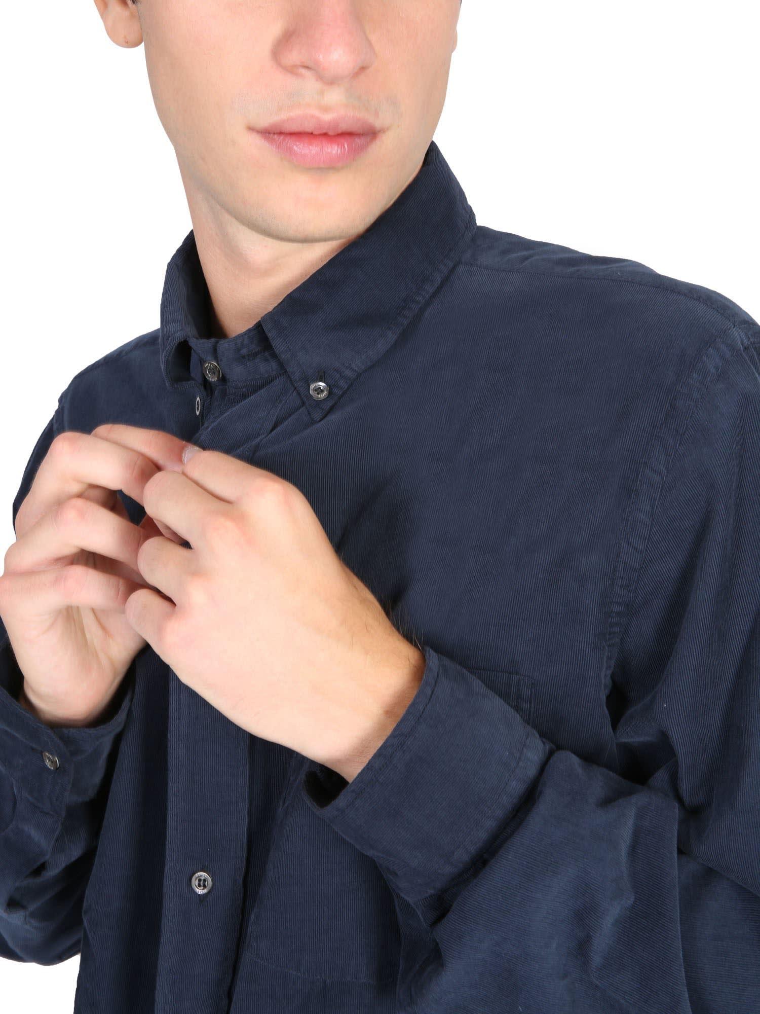 Mens Shirts Aspesi Shirts Aspesi Velvet Shirt in Blue for Men Save 39% 