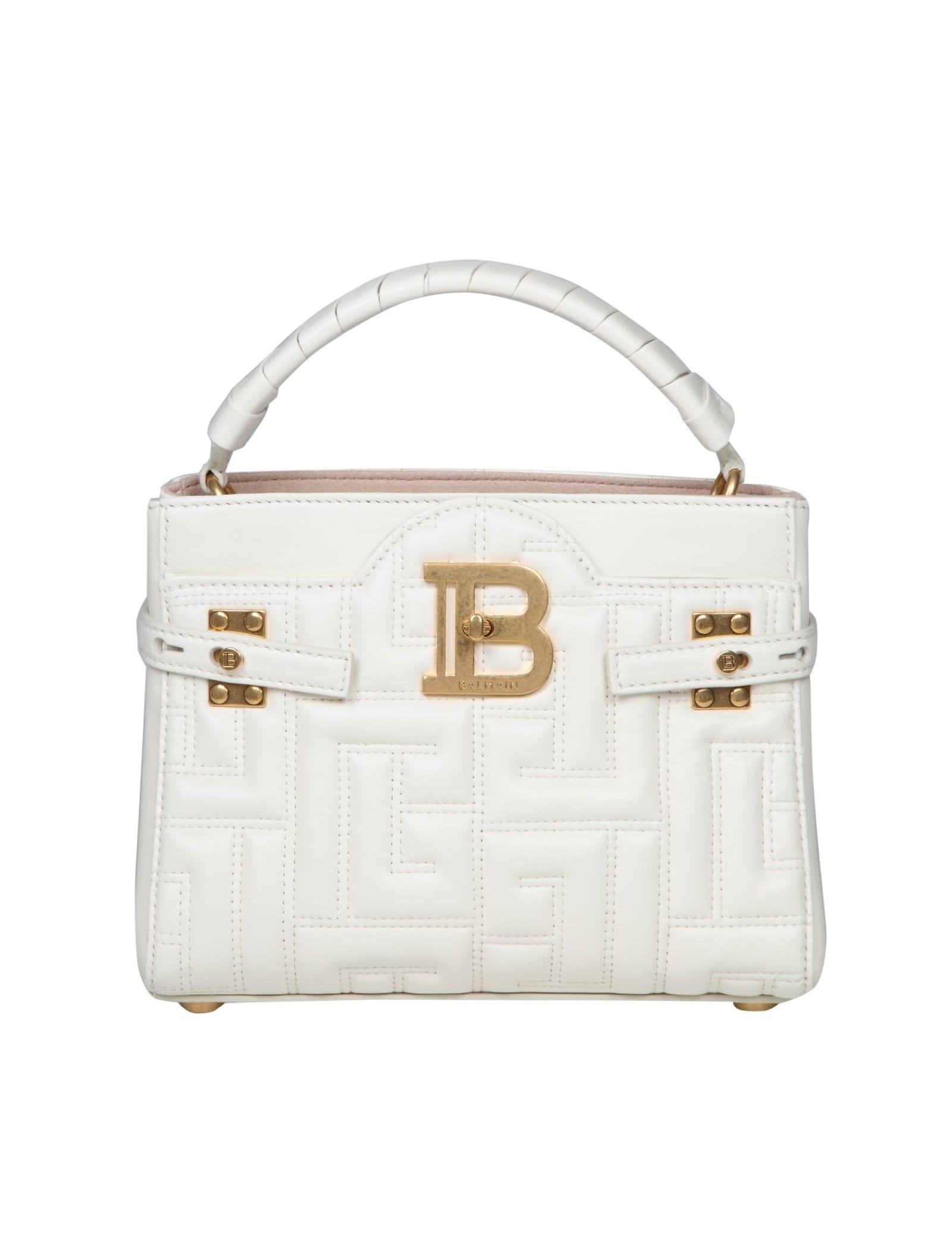 Balmain Bbuzz Mini Bag In Matelasse Leather in White | Lyst