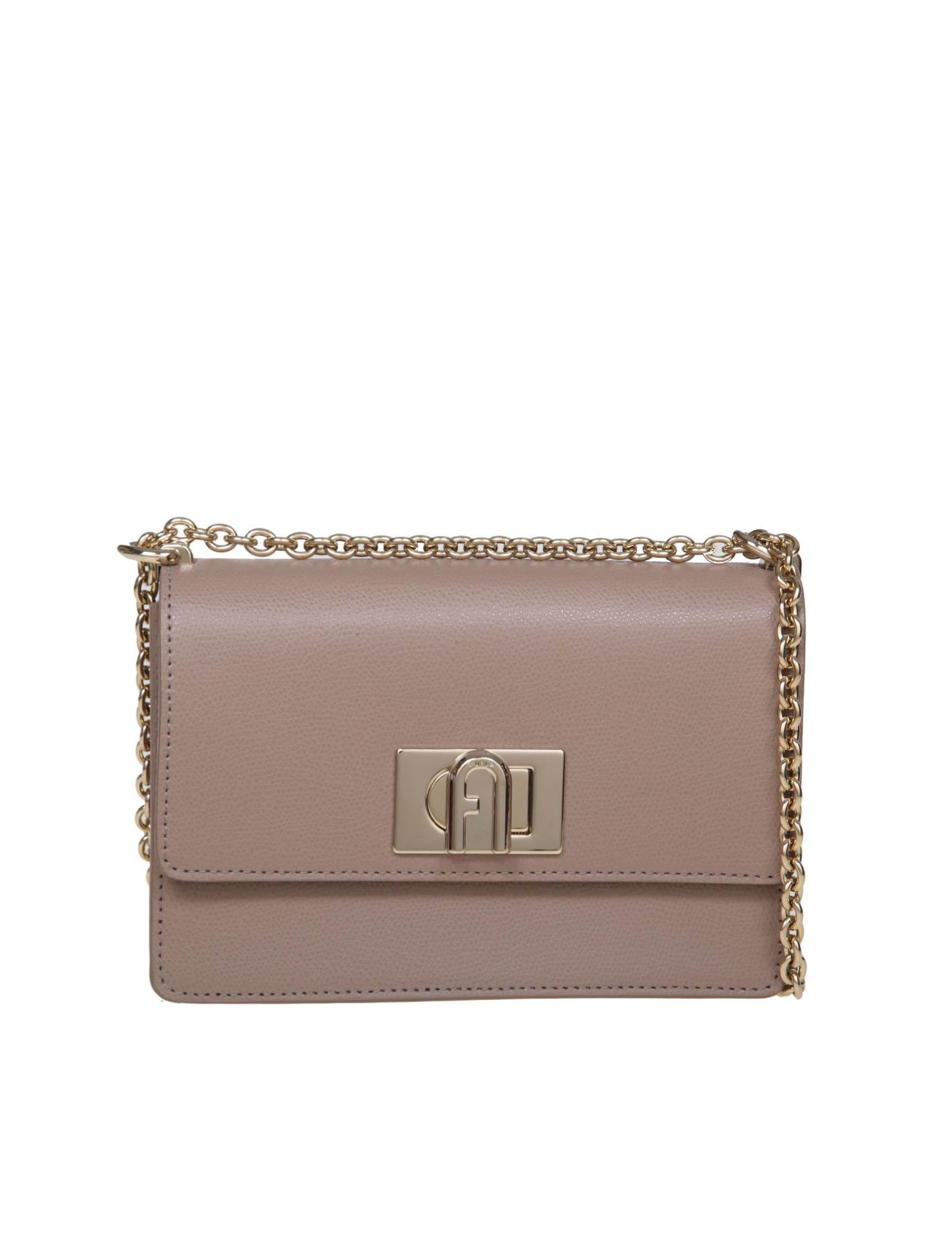 Furla Mini Crossbody In Leather Color Greige in Gray | Lyst