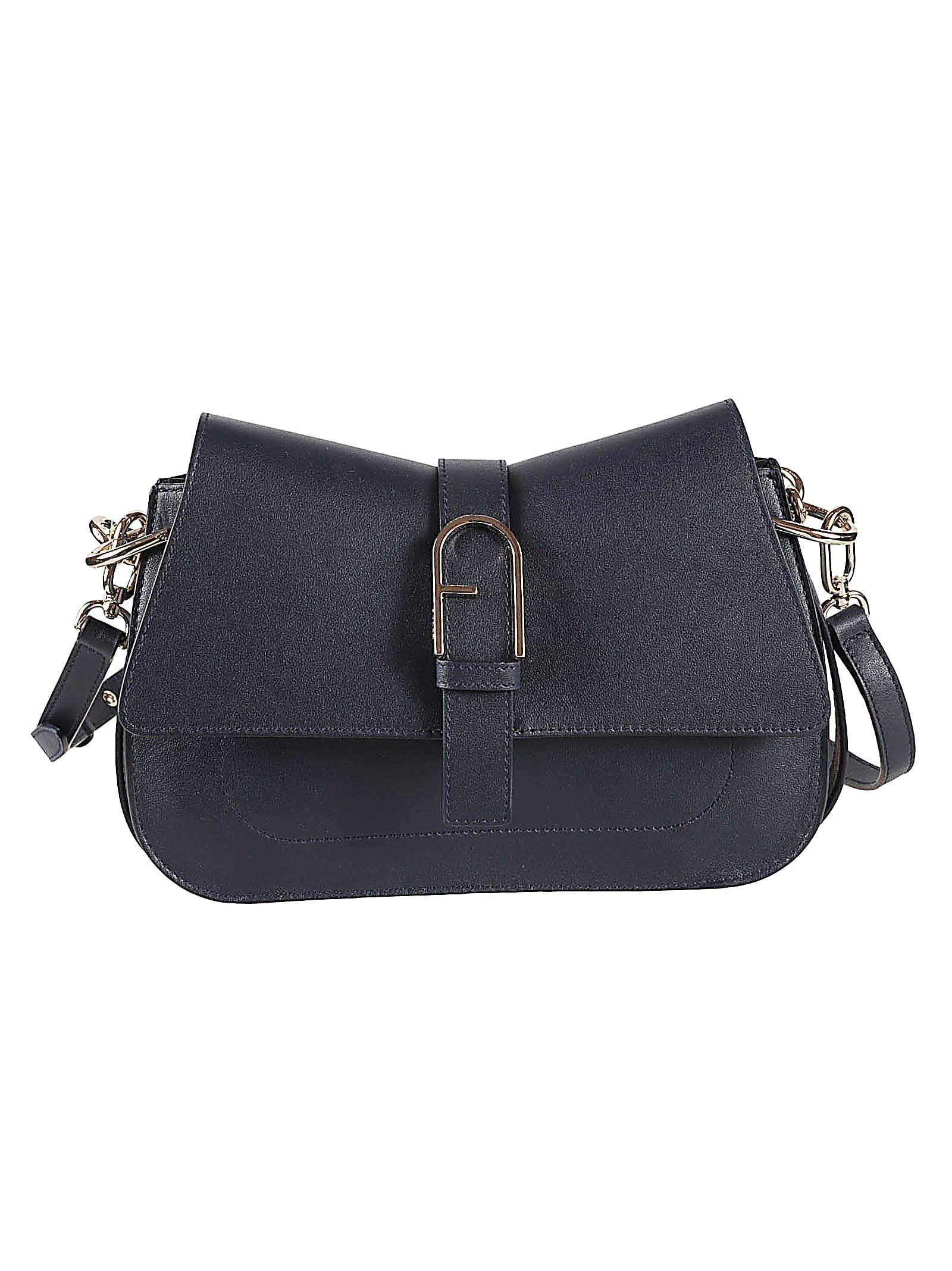Furla Logo Buckle Shoulder Bag in Blue | Lyst