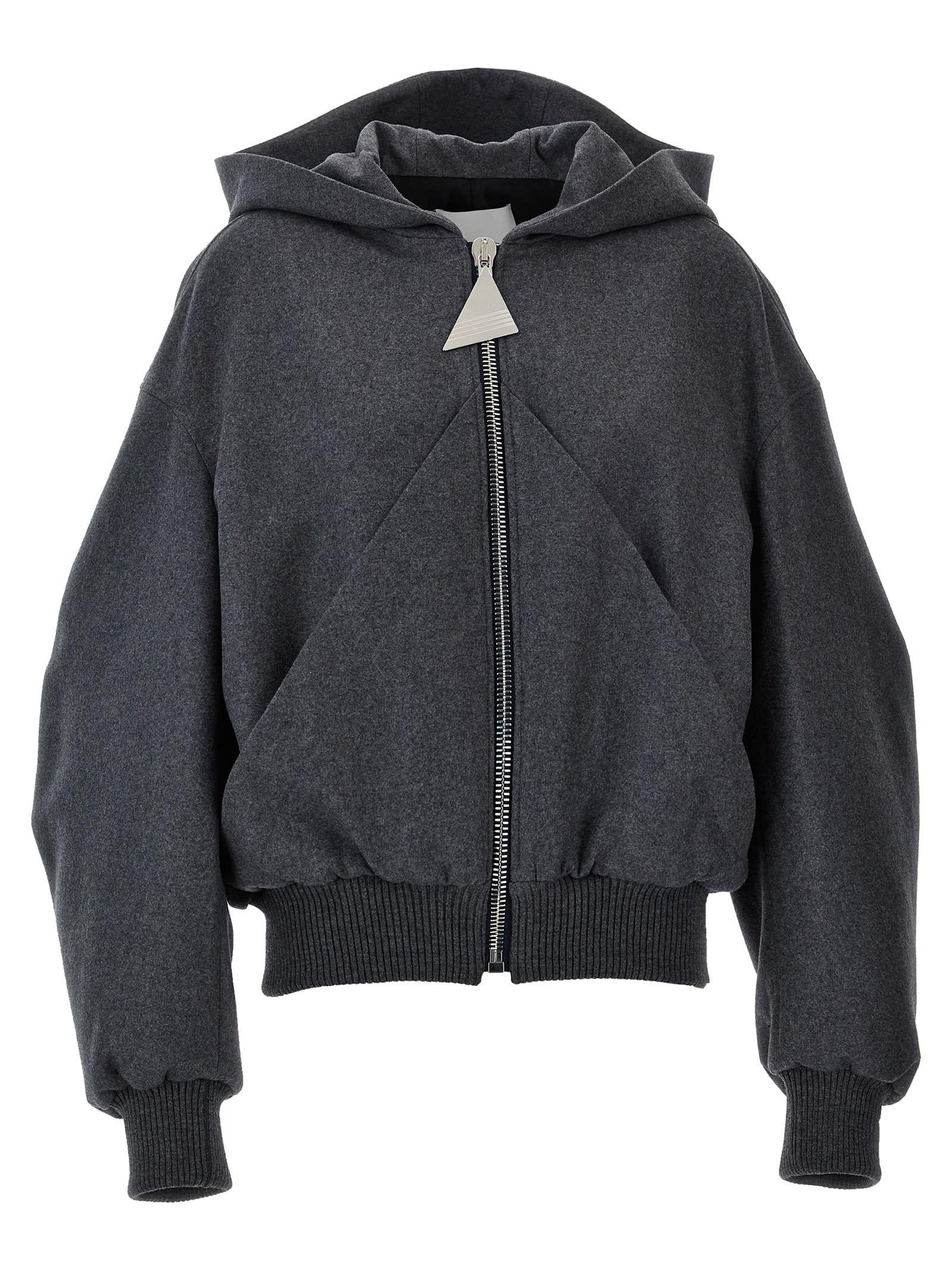 【関税込み】THE ATTICO Hooded bomber jacket The Attico Hooded Bomber Jacket in Black | Lyst