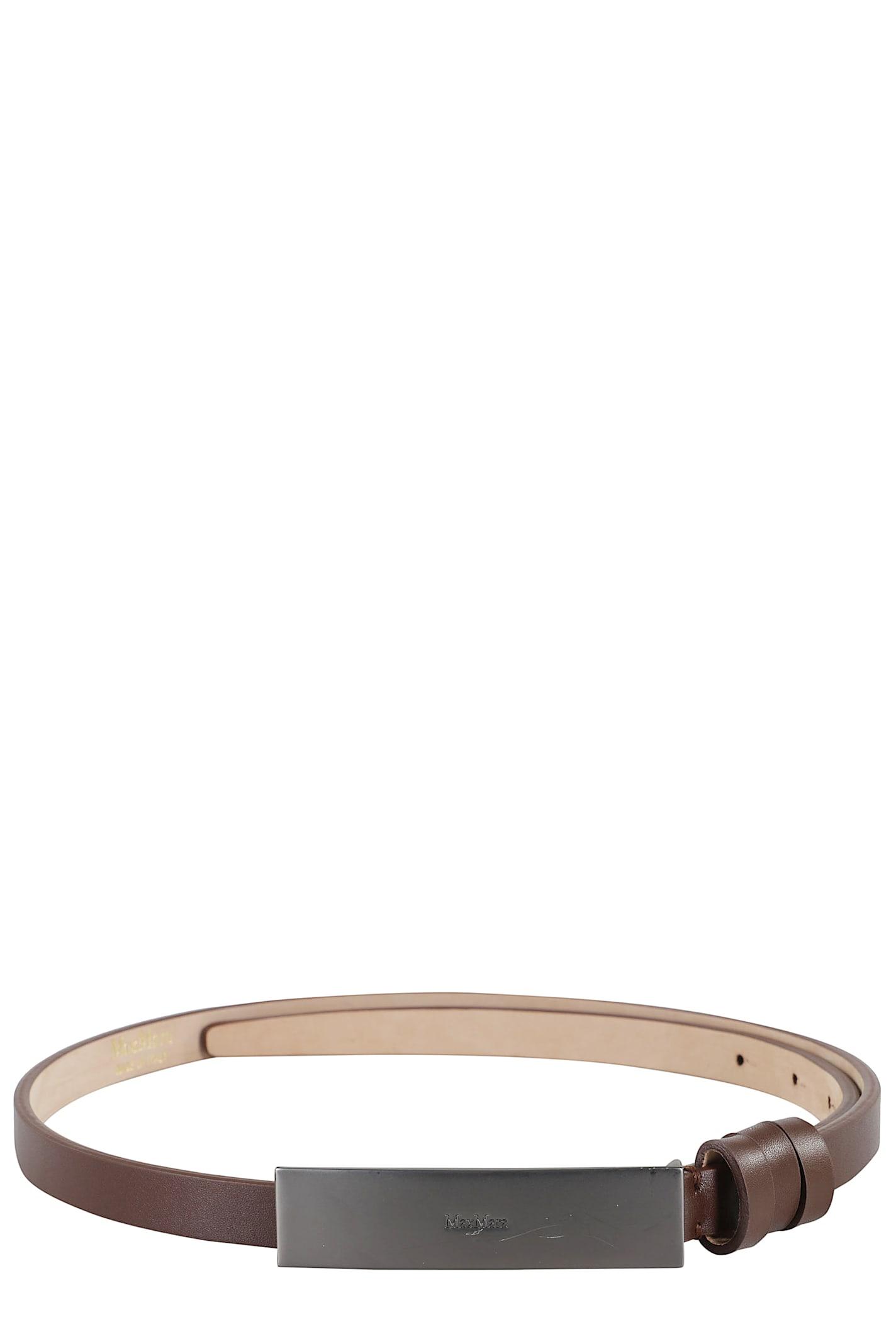 【MaxMara】関税込★Newplate ベルト１５ Max Mara NEWPLATE15 - Leather belt with logo plaque