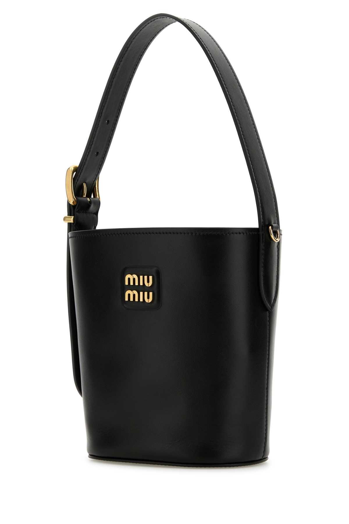 ショルダーバッグ・ポシェット MIU MIU LEATHER BUCKET BAG Miu Miu Leather Bucket Bag | Black | FARFETCH