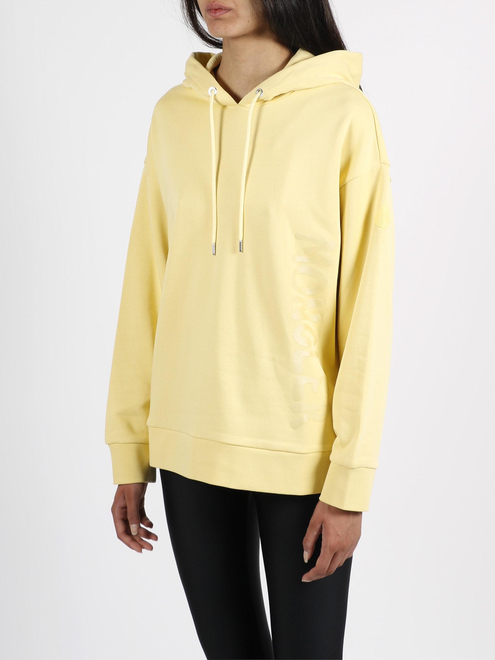 Moncler Logo Hoodie in Yellow | Lyst