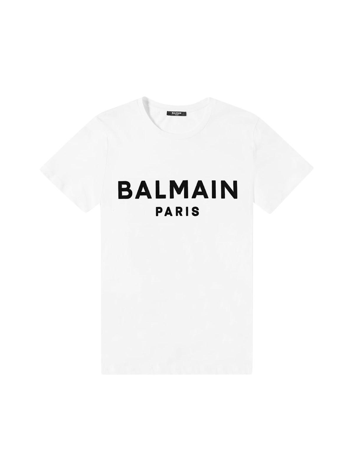 Balmain Cotton Flock T-shirt in White for Men - Save 35% | Lyst