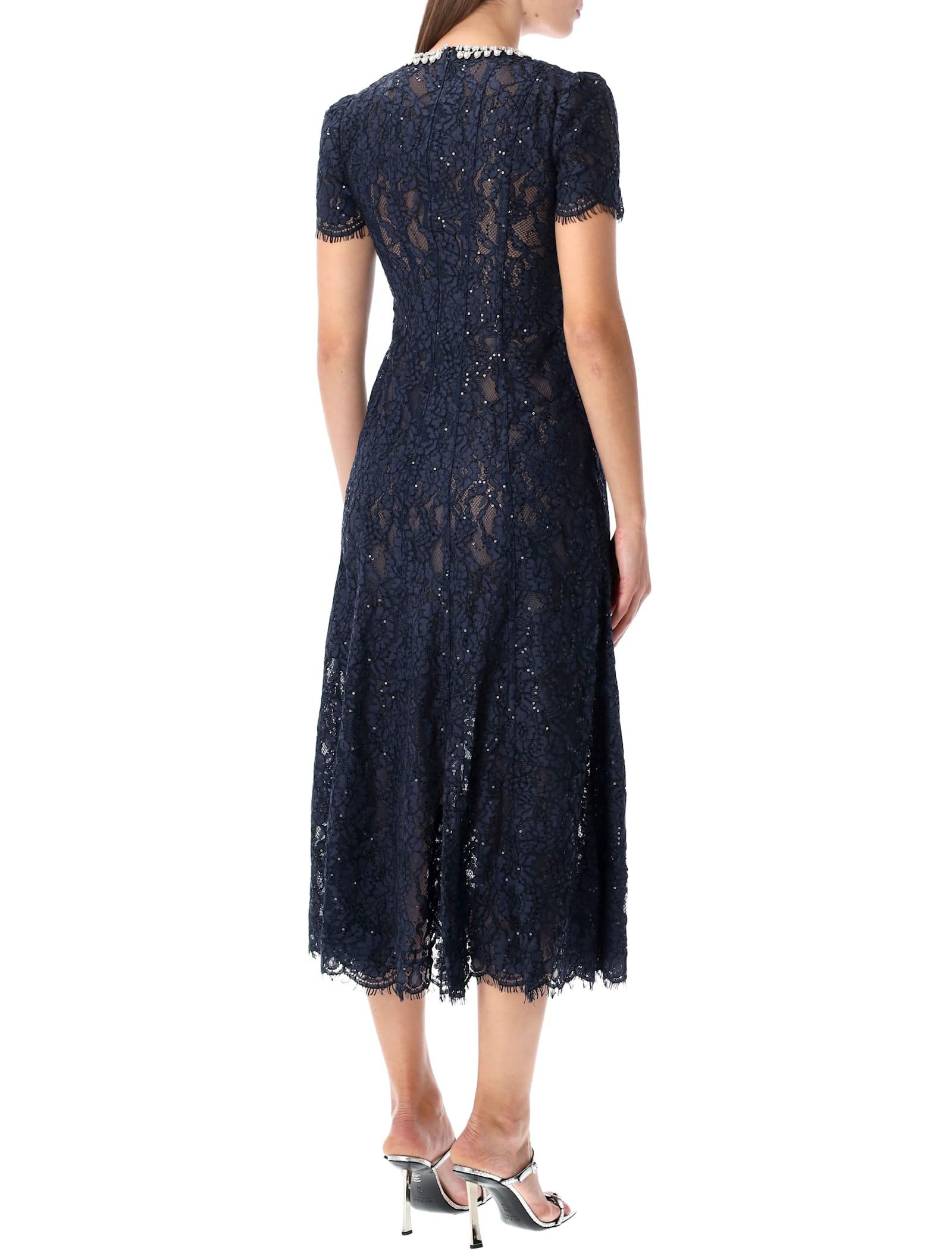 Self-Portrait Lace Midi Dress With Pearl And Crystal Embellished Collar in Blue | Lyst UK Self-Portrait Lace Midi Dress With Pearl And Crystal Embellished Collar in Blue | Lyst UK