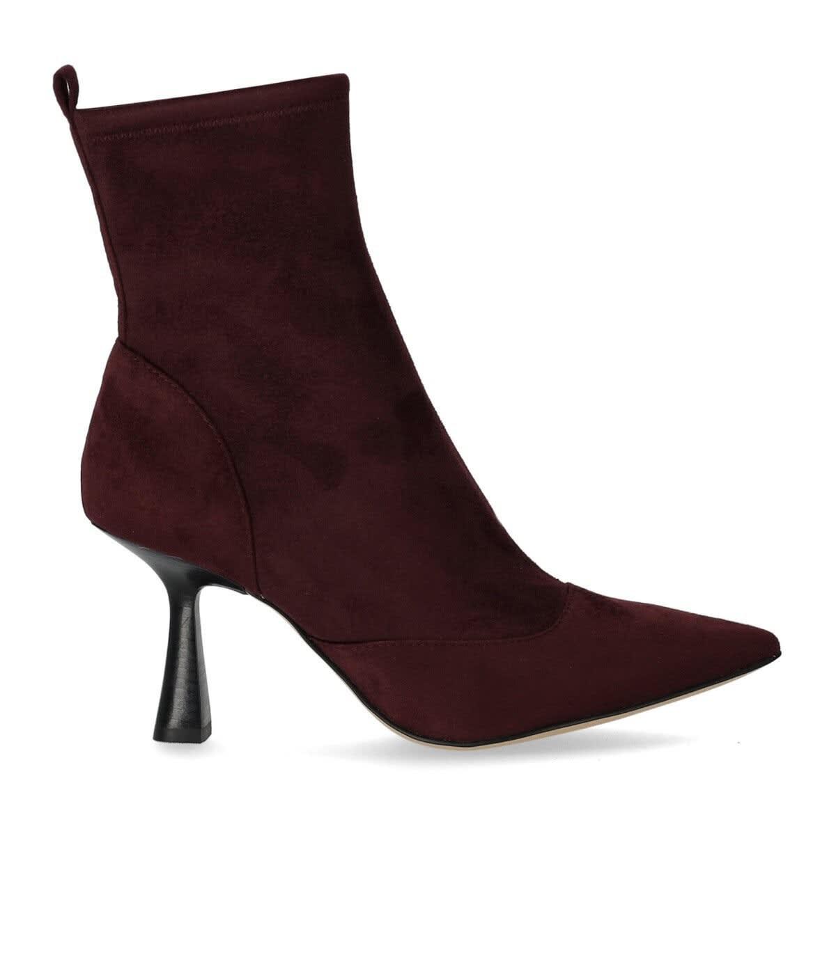 Burgundy kitten heel 2025 ankle boots