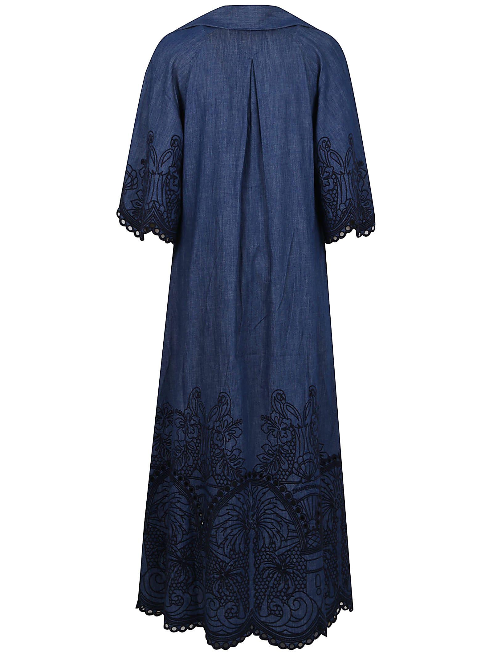 green emerald velvet dress Zimmermann Coco Embroidered Denim Dress  Balardi