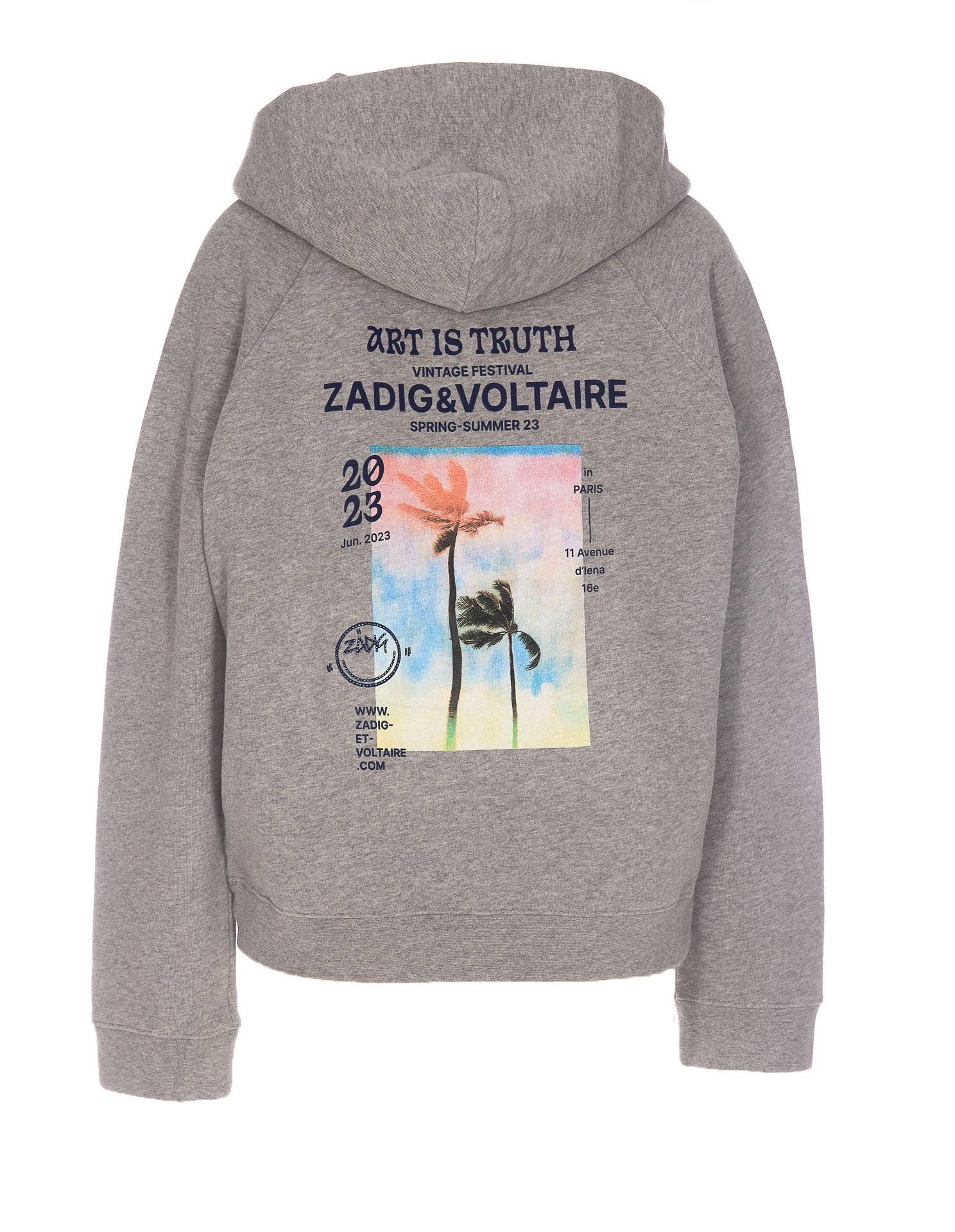 Zadig & Voltaire Georgy Photoprint Palmier Hoodie in Gray | Lyst