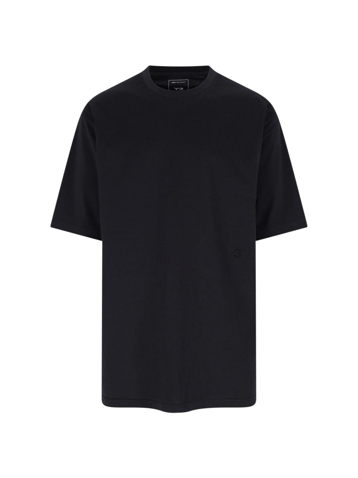Y-3｜SHORT-SLEEVED ROUND NECK T-SHIRTS (Stripe Logo T-sh Y-3 Logo Print Three Stripe Crew Neck Short Sleeve T-shirt